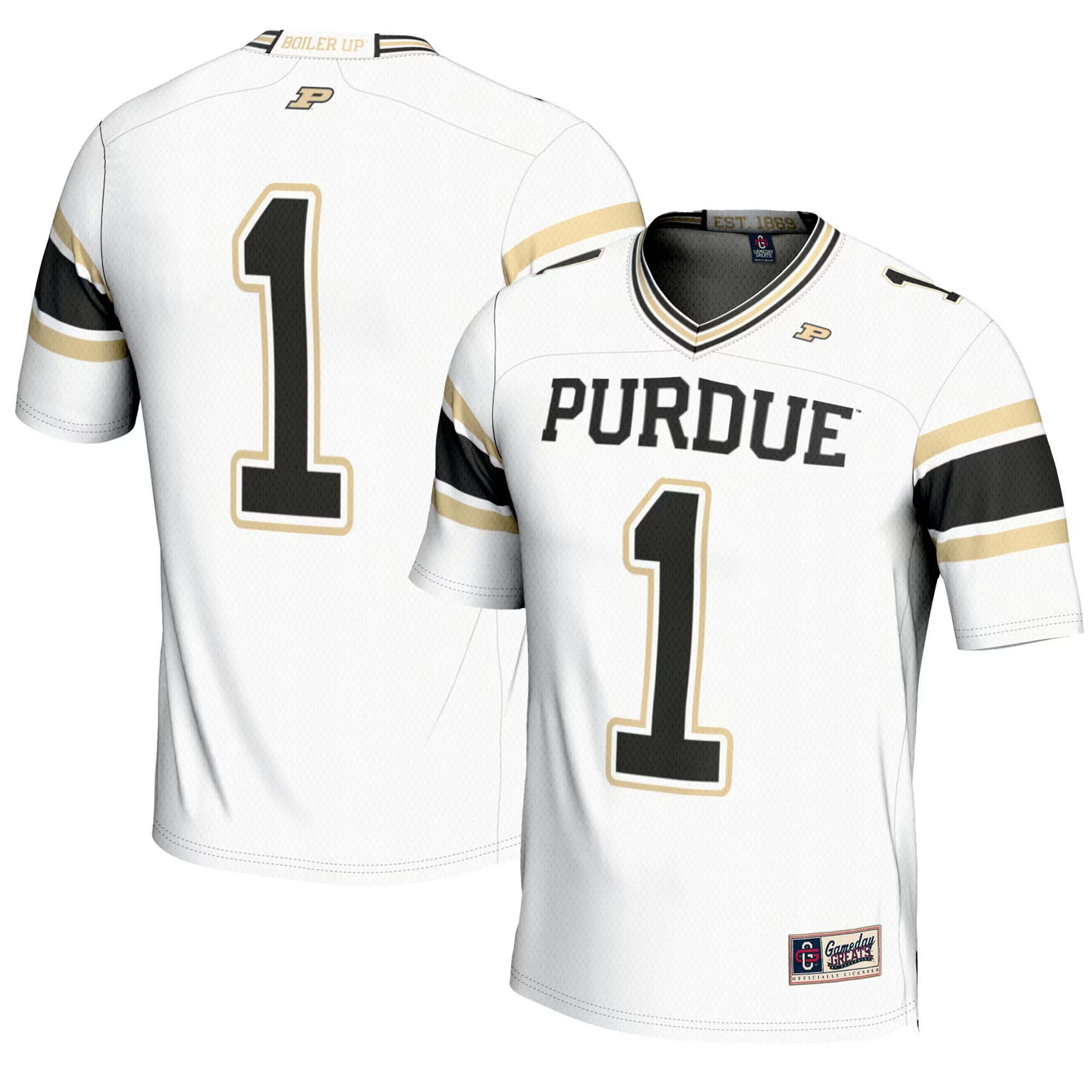 Hunk Wear - #1 Purdue Boilermakers GameDay Greats Youth Endzone Football Jersey - White