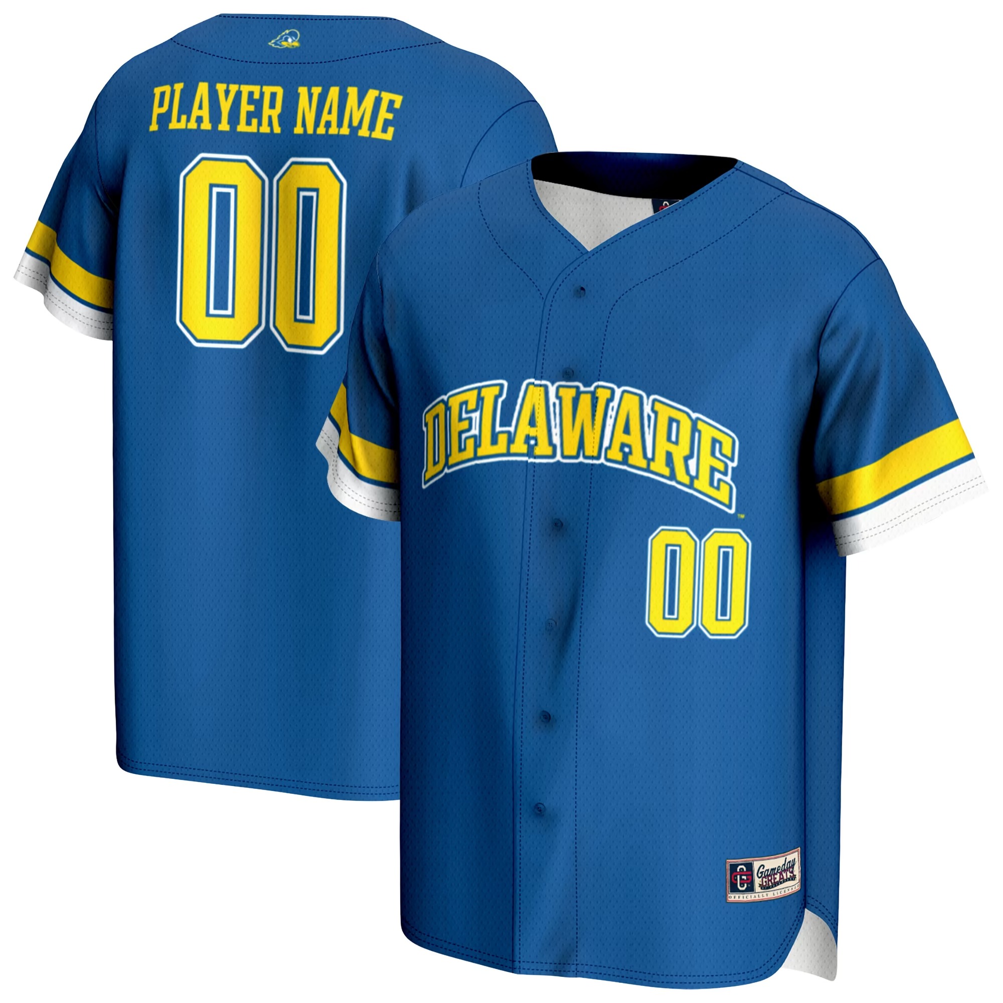 Hunk Wear - Delaware Fightin' Blue Hens GameDay Greats Unisex NIL Pick-A-Player Lightweight Baseball Jersey - Royal