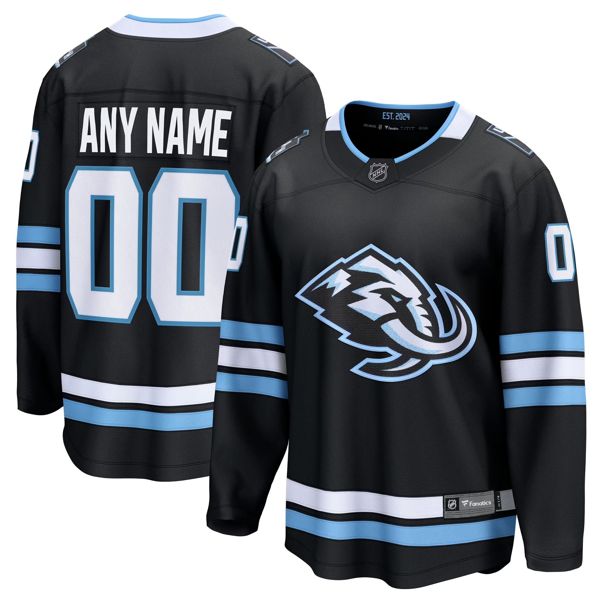 Hunk Wear - Utah Mammoth Fanatics Home Breakaway Custom Jersey - Black