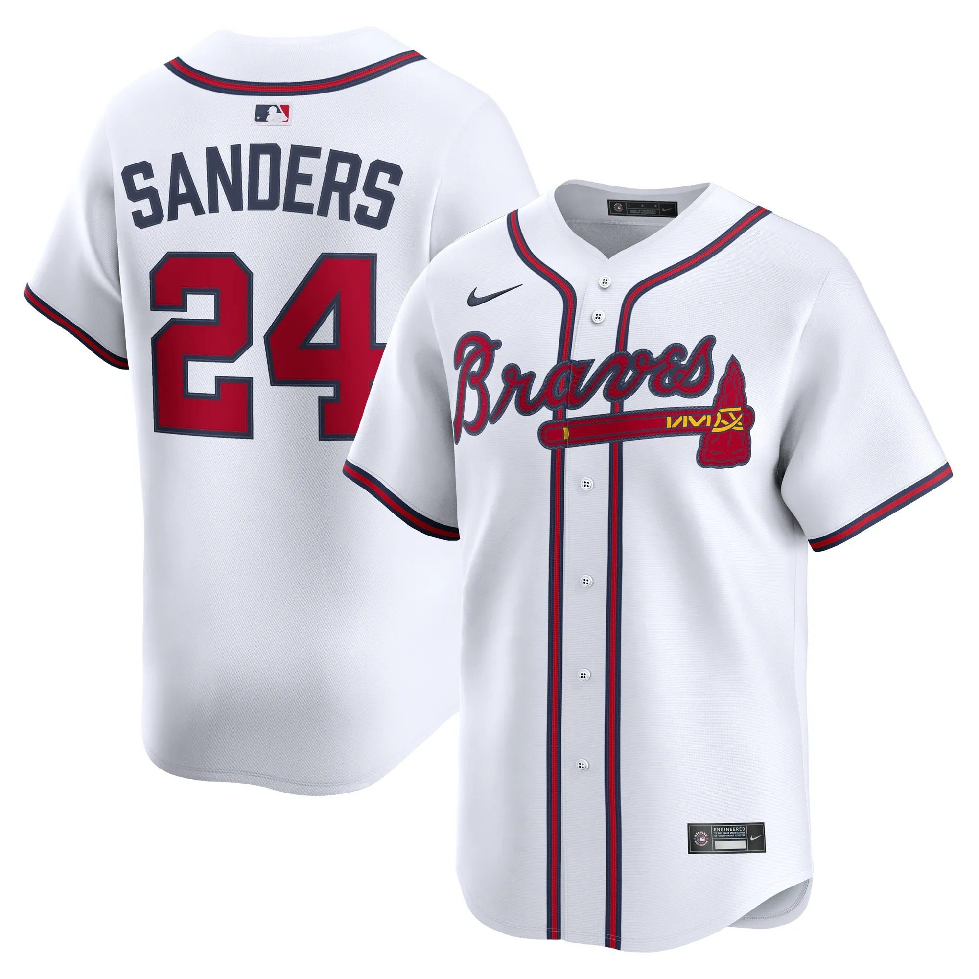 Hunk Wear - Deion Sanders Atlanta Braves Nike Limited Player Jersey - White