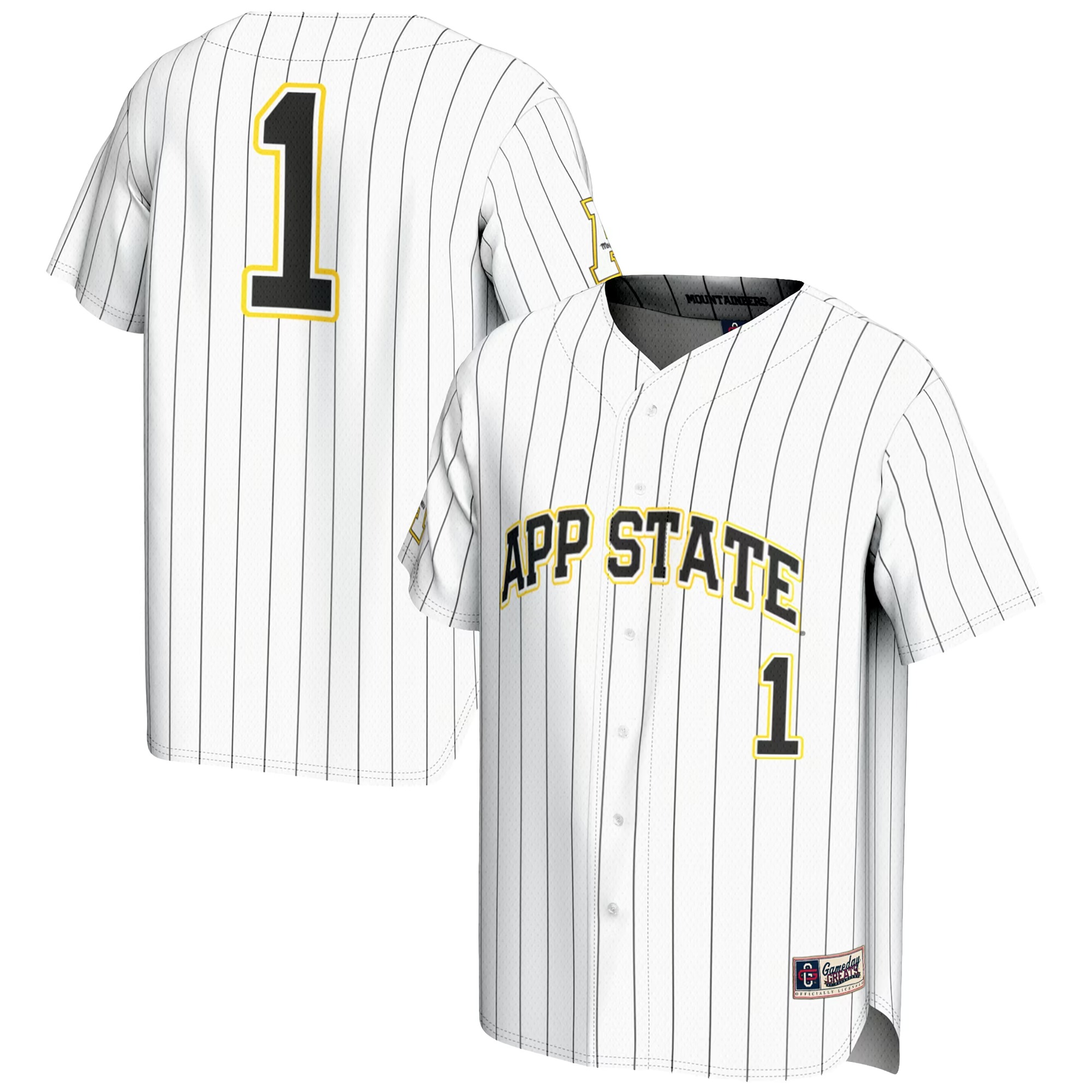 Hunk Wear - #1 Appalachian State Mountaineers GameDay Greats Lightweight Baseball Jersey - White