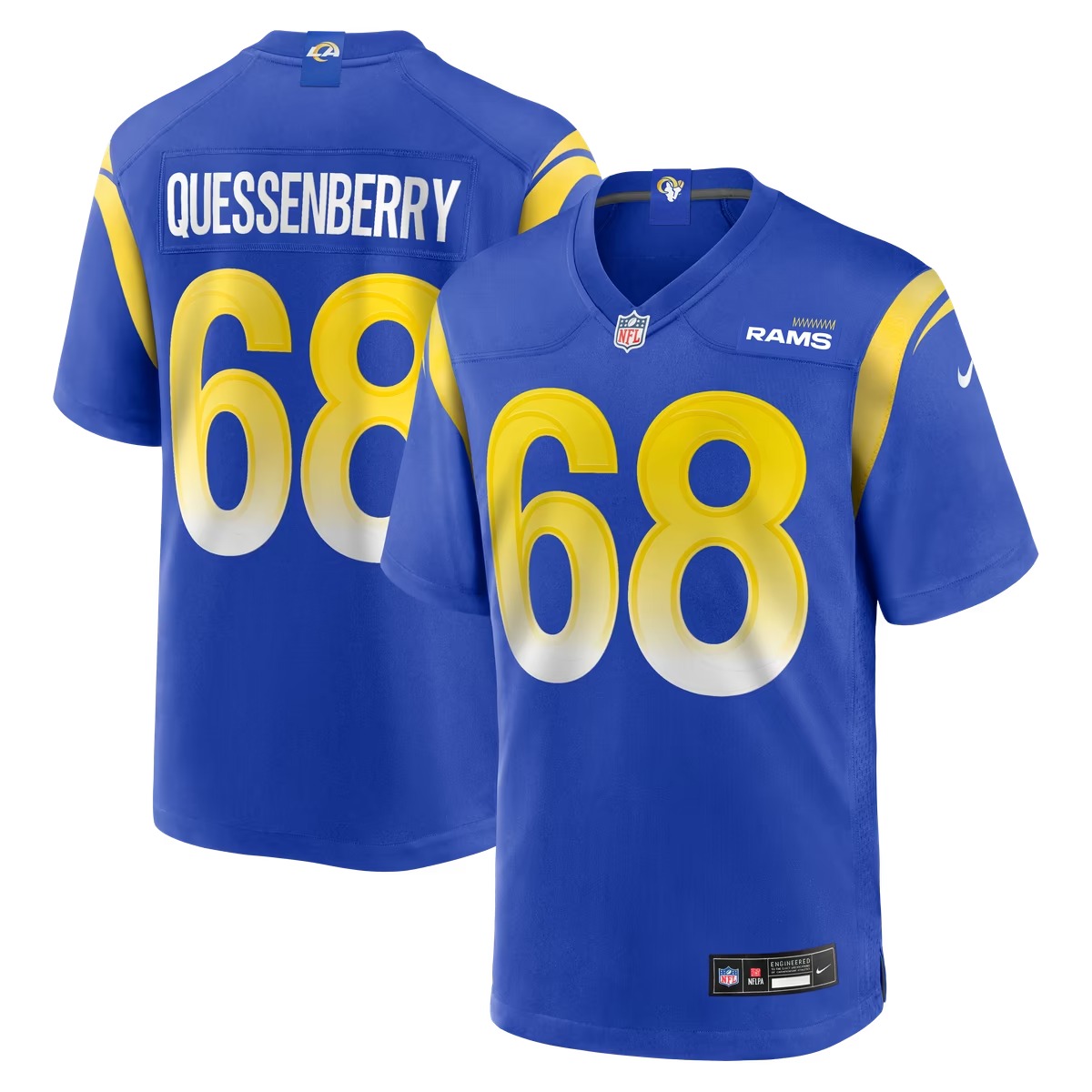 Hunk Wear - David Quessenberry Los Angeles Rams Nike Team Game Jersey - Royal