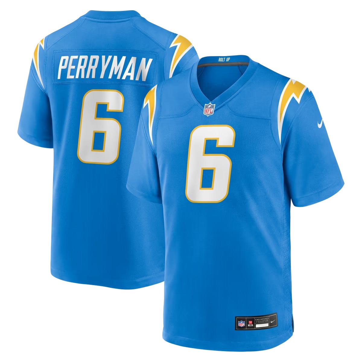 Hunk Wear - Denzel Perryman Los Angeles Chargers Nike Team Game Jersey - Powder Blue