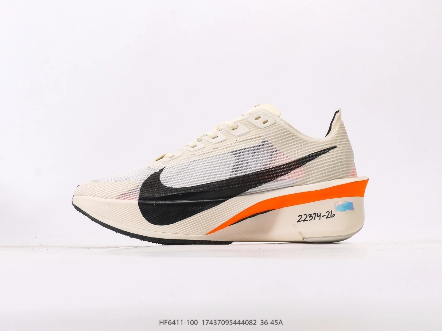 Nike Running Shoes White Black Orange Swoosh Mesh HF6411-100