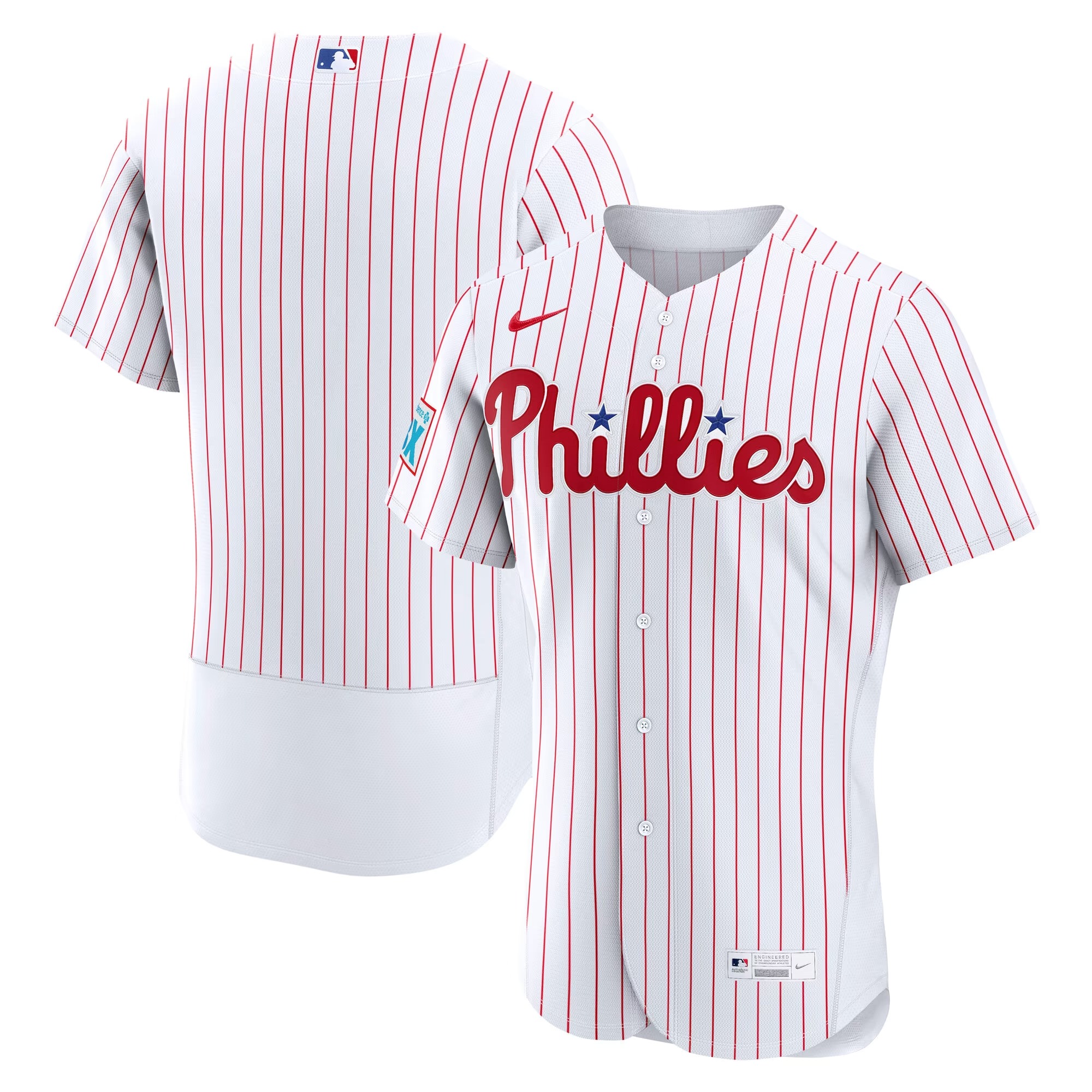 Hunk Wear - Philadelphia Phillies Nike Home Sponsor Patch Authentic Jersey - White
