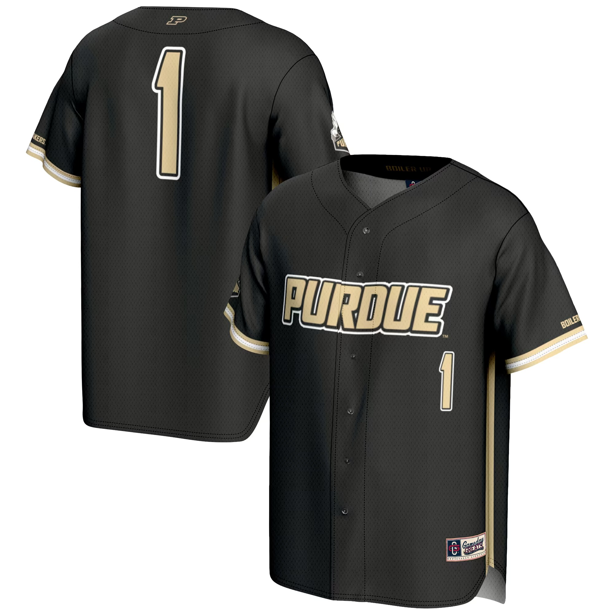 Hunk Wear - #1 Purdue Boilermakers GameDay Greats Lightweight Baseball Jersey - Gold