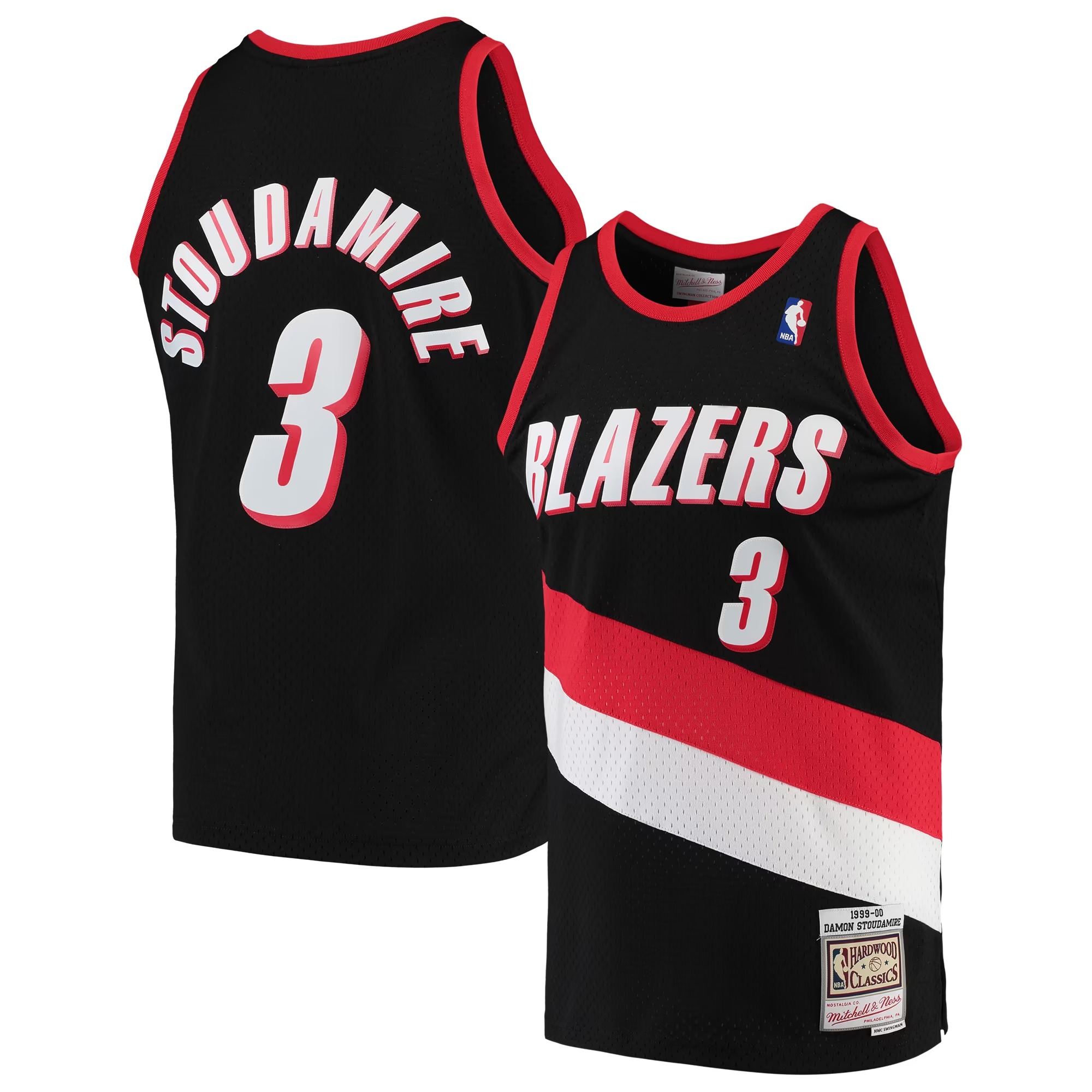Hunk Wear - Damon Stoudamire Portland Trail Blazers Mitchell & Ness 1999_00 Hardwood Classics Swingman Jersey - Black