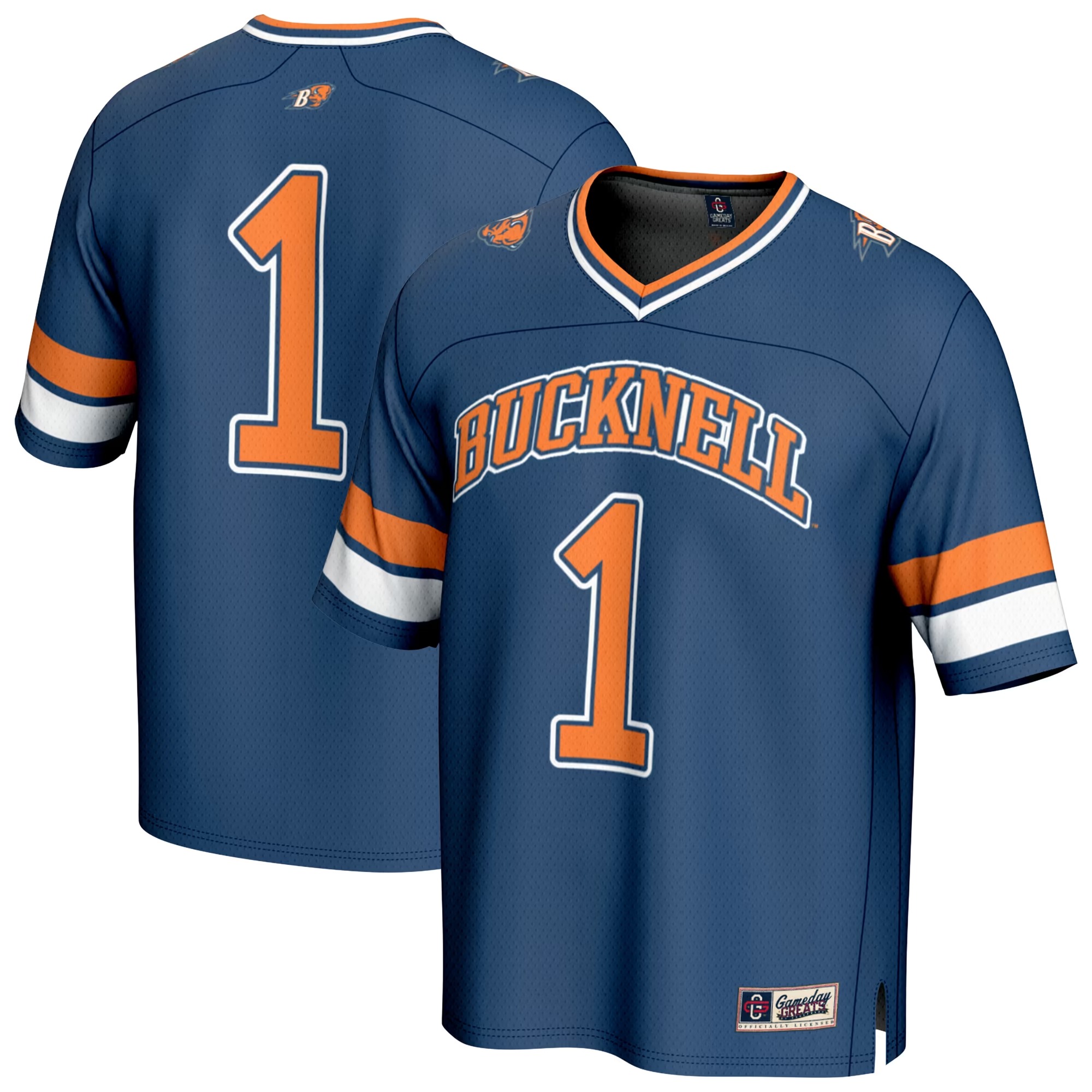Hunk Wear - #1 Bucknell Bison GameDay Greats Lightweight Collegiate Football Fashion Jersey - Blue