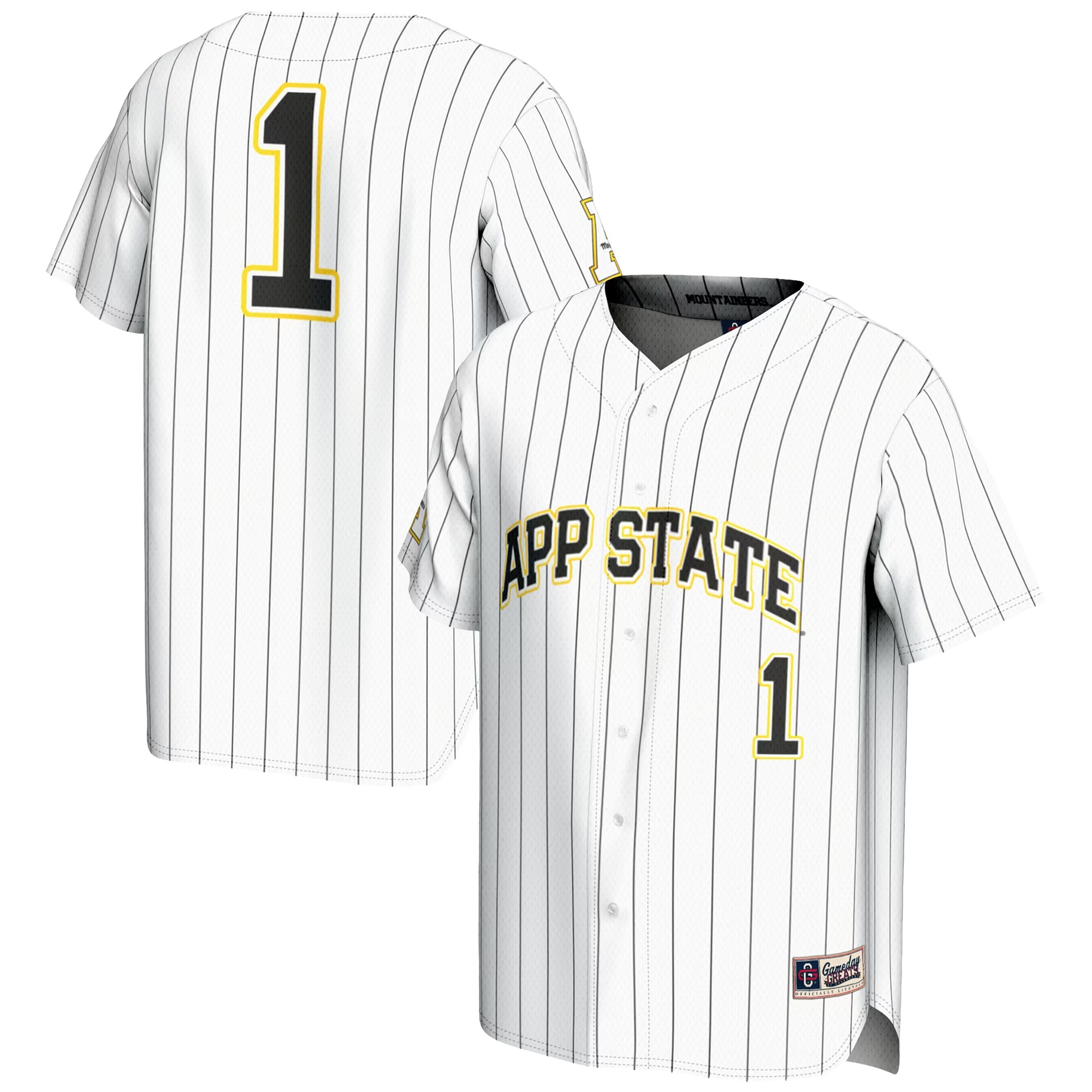Hunk Wear - #1 Appalachian State Mountaineers GameDay Greats Youth Lightweight Baseball Jersey - White