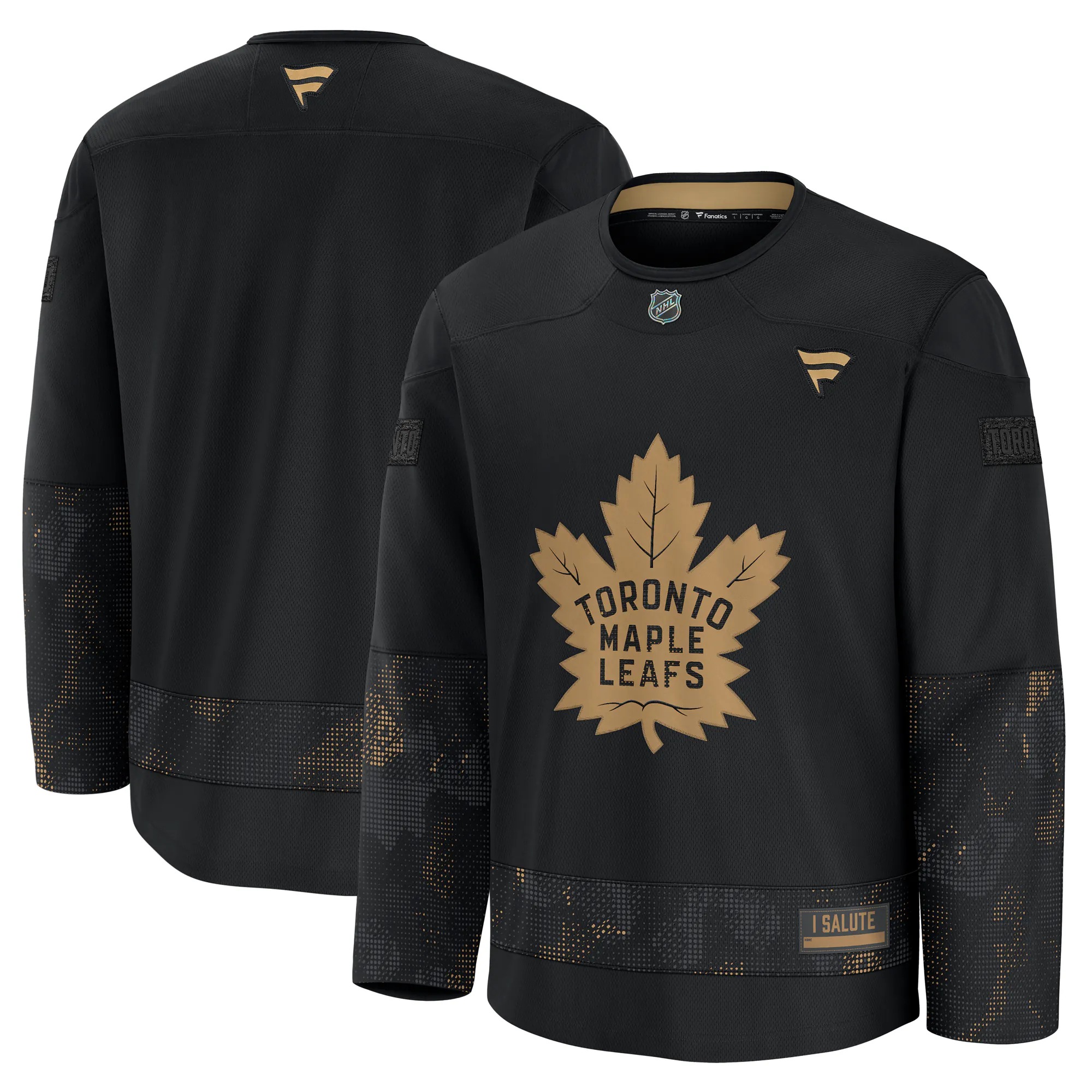 Hunk Wear - Toronto Maple Leafs Fanatics 2024 Military Appreciation Practice Jersey - Black