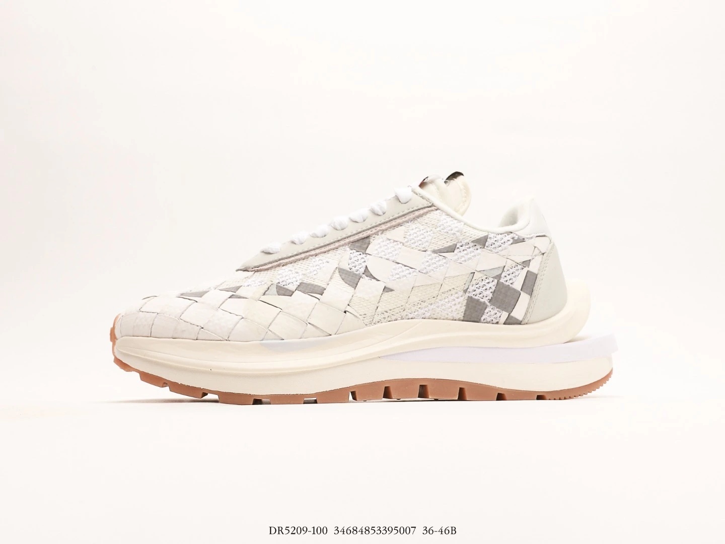 Nike Woven Sneakers White Checkerboard Pattern Rubber Sole DR5209-100