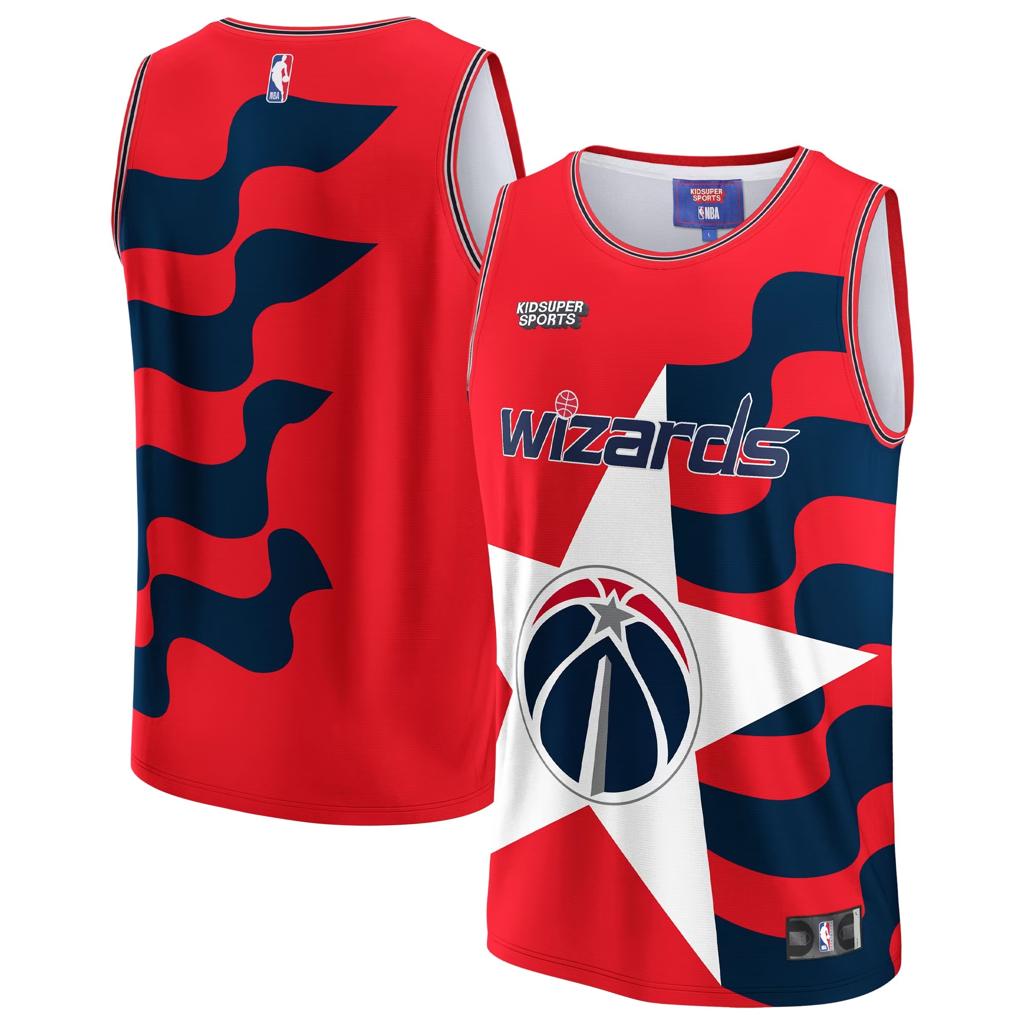 Hunk Wear - Washington Wizards NBA & KidSuper Studios by Fanatics Unisex Hometown Jersey - Red