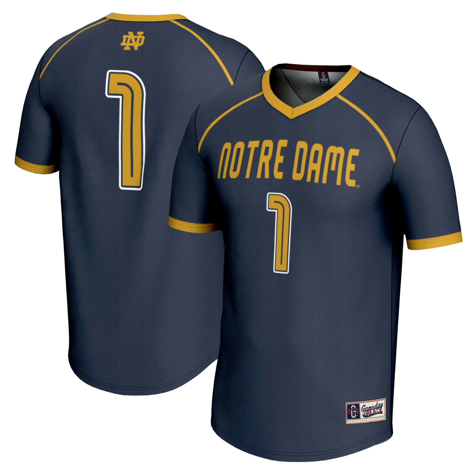 Hunk Wear - #1 Notre Dame Fighting Irish GameDay Greats Unisex Lightweight Women's Lacrosse Jersey - Navy