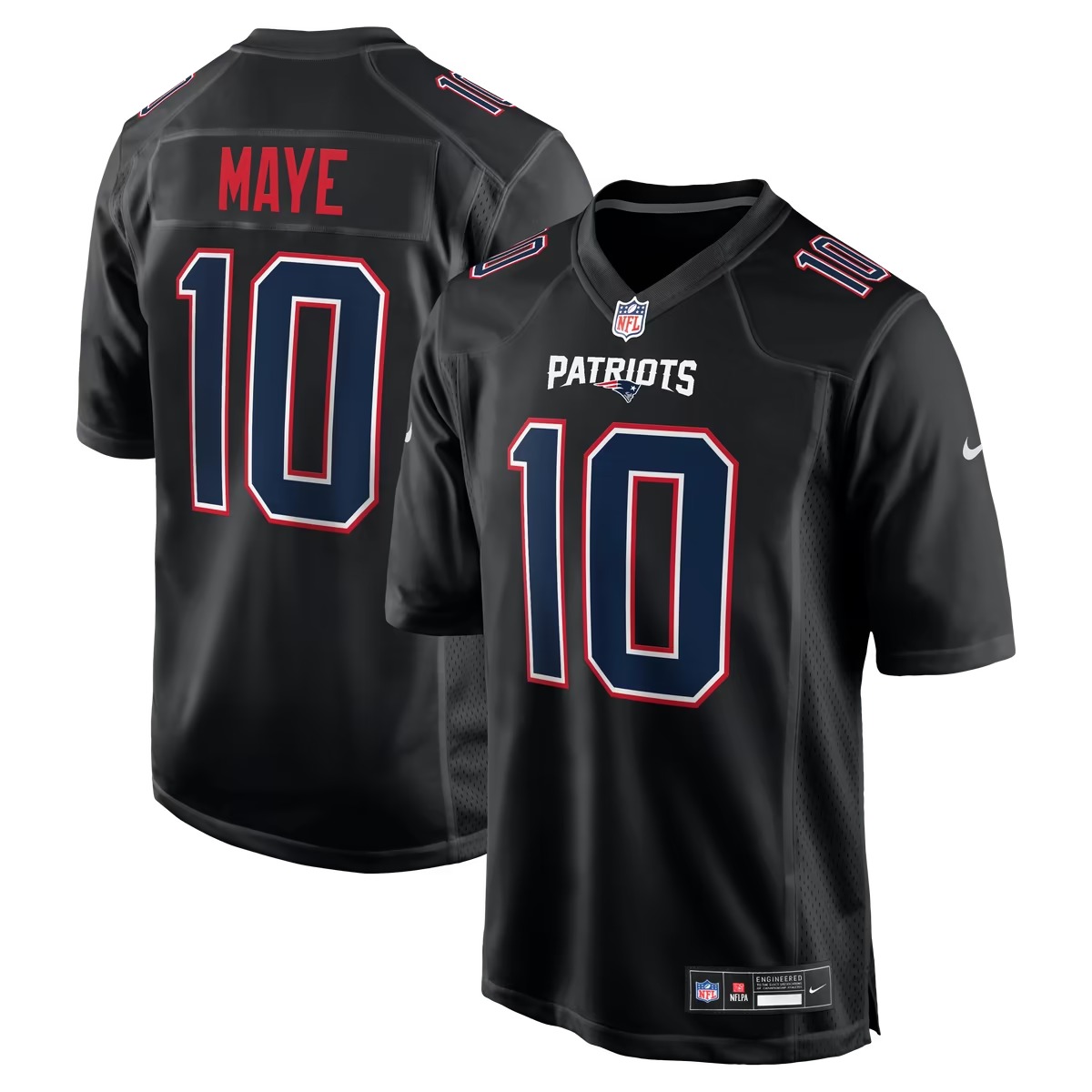 Hunk Wear - Drake Maye New England Patriots Nike Fashion Game Jersey - Carbon Black