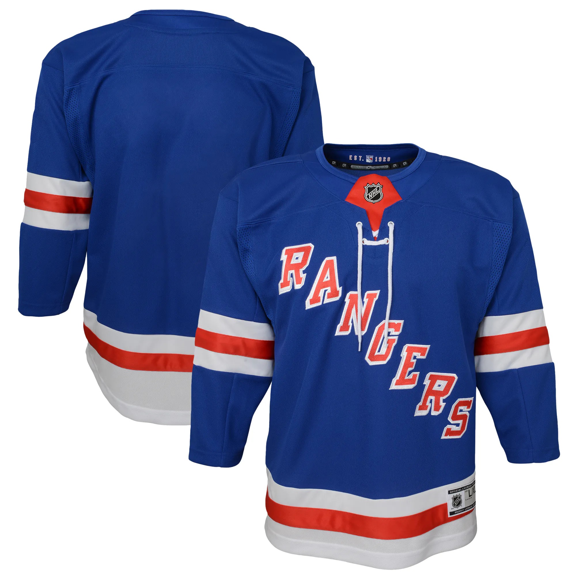 Hunk Wear - New York Rangers Youth Home Premier Jersey - Blue