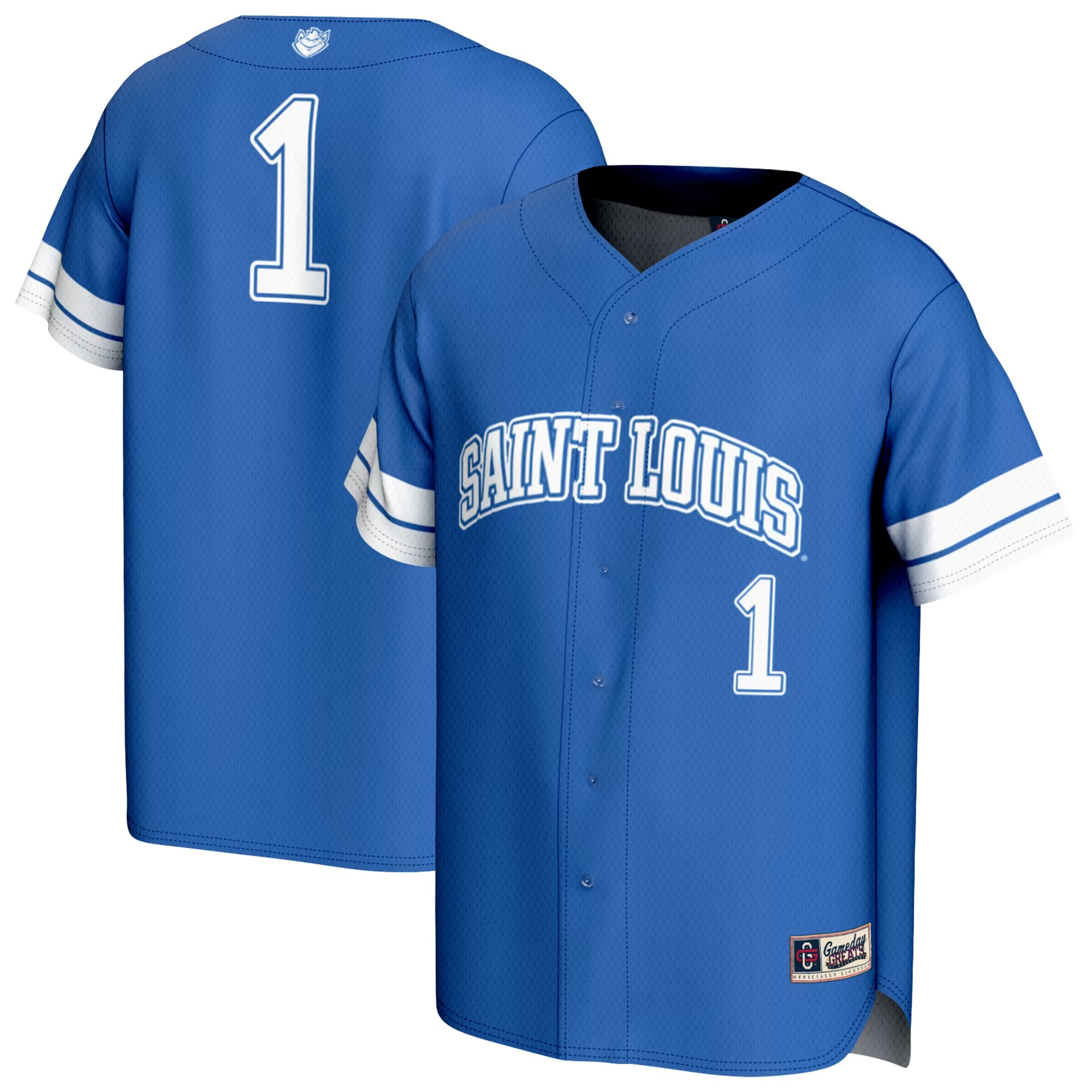 Hunk Wear - #1 Saint Louis Billikens GameDay Greats Youth Lightweight Collegiate Baseball Fashion Jersey - Blue