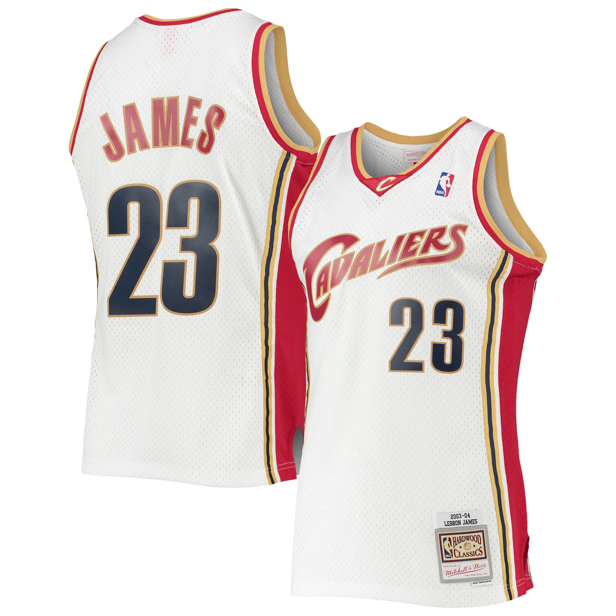 Hunk Wear - LeBron James Cleveland Cavaliers Mitchell & Ness Hardwood Classics Swingman Jersey - White