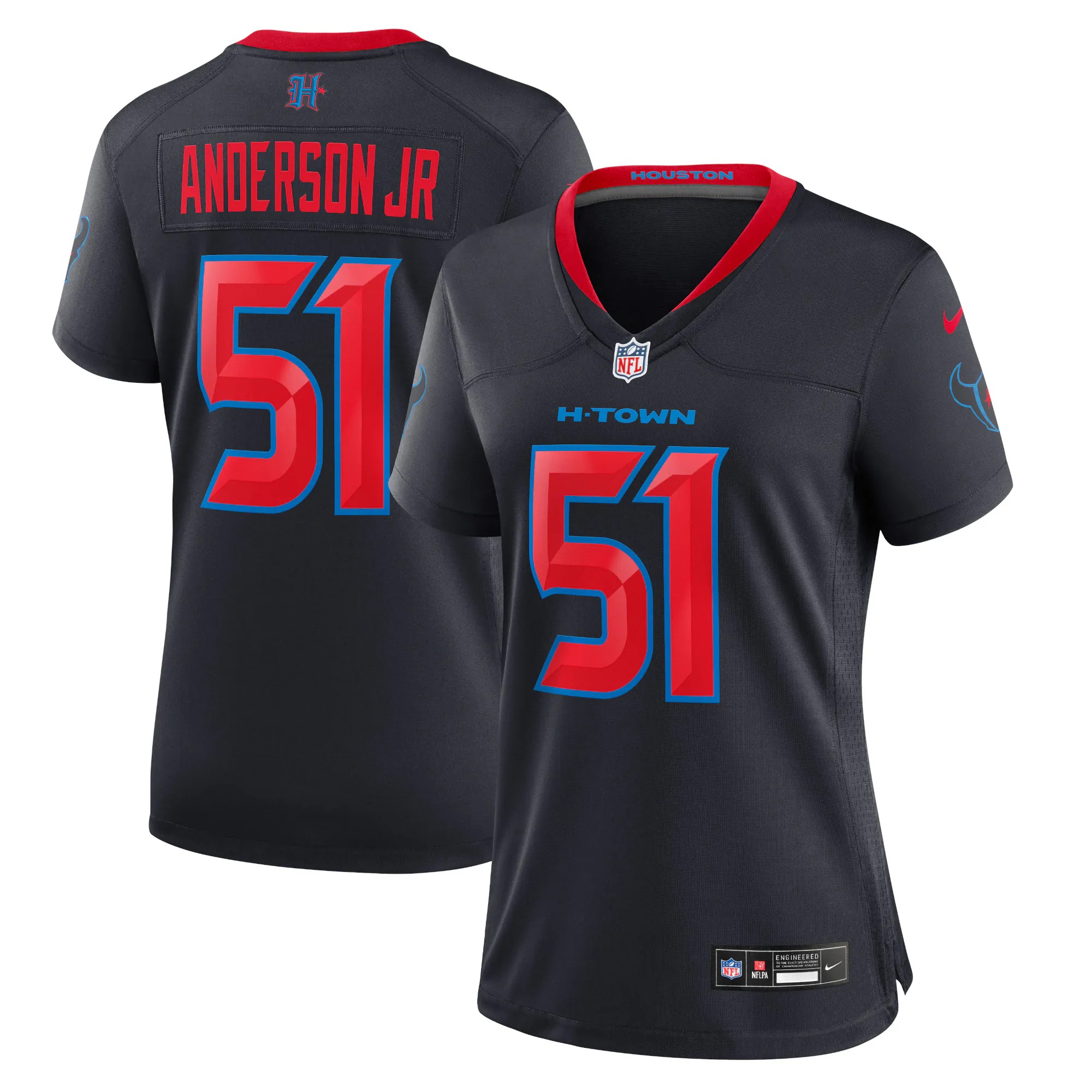 Hunk Wear - Will Anderson Jr. Houston Texans Nike Women's 2nd Alternate Game Jersey - Navy