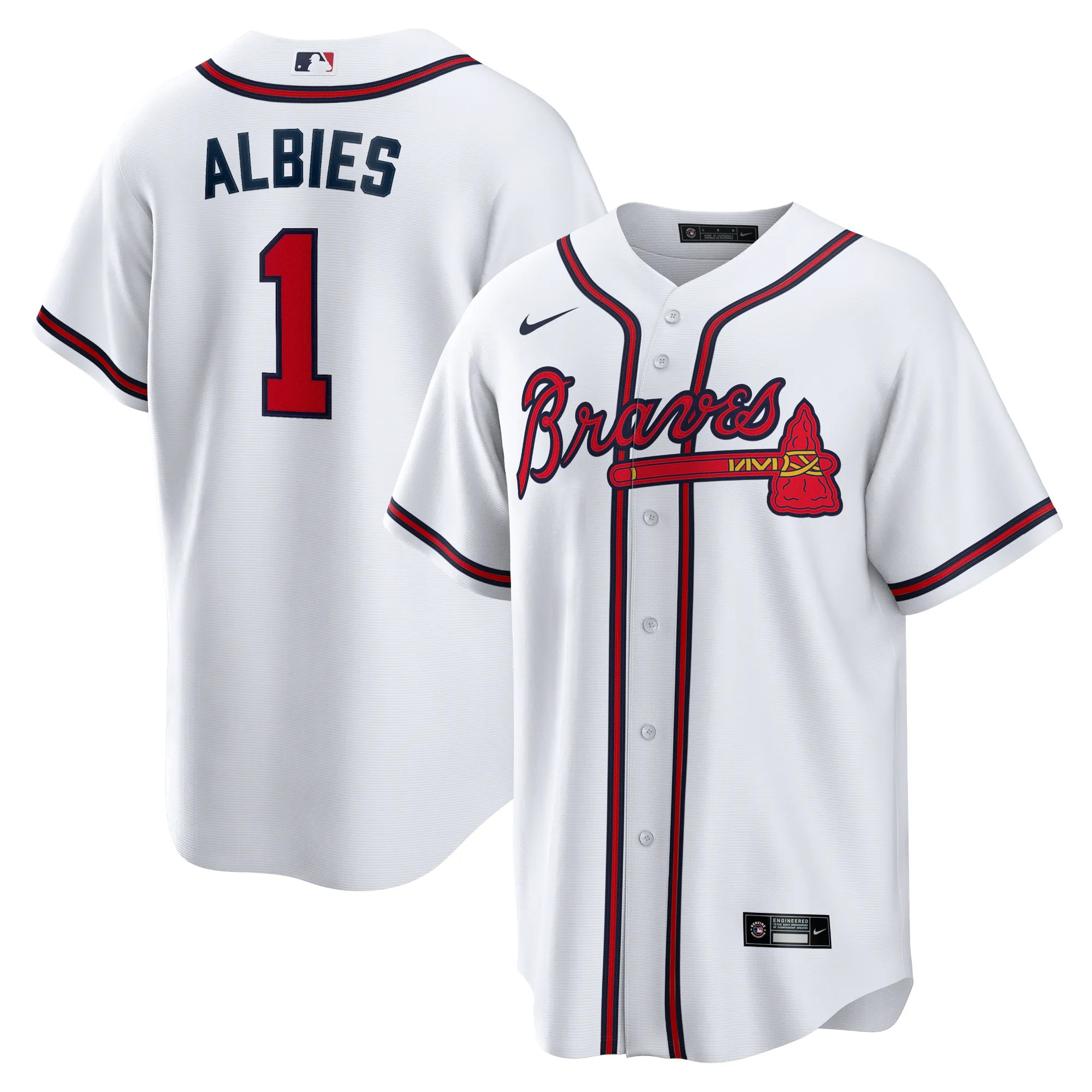 Hunk Wear - Ozzie Albies Atlanta Braves Nike Home Replica Player Name Jersey - White