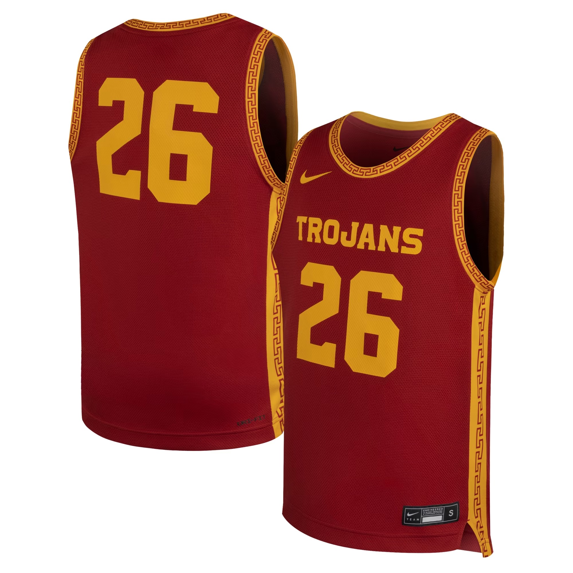 Hunk Wear - #26 USC Trojans Nike Youth Replica Basketball Jersey - Cardinal