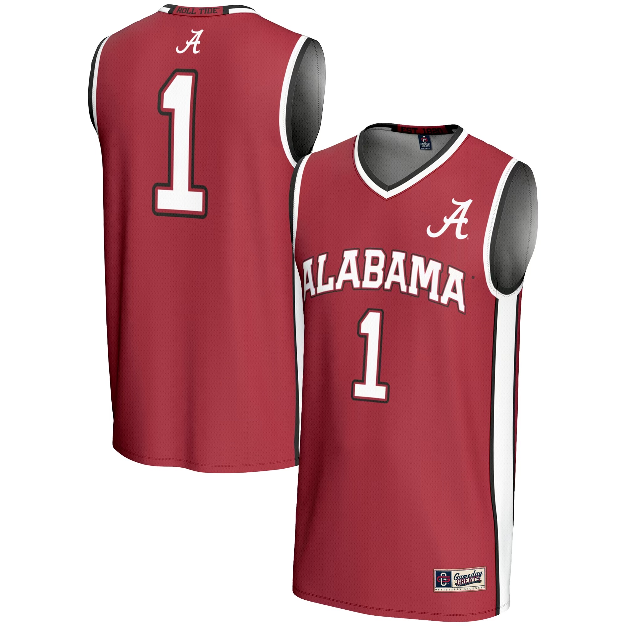 Hunk Wear - #1 Alabama Crimson Tide GameDay Greats Lightweight Basketball Jersey - Crimson