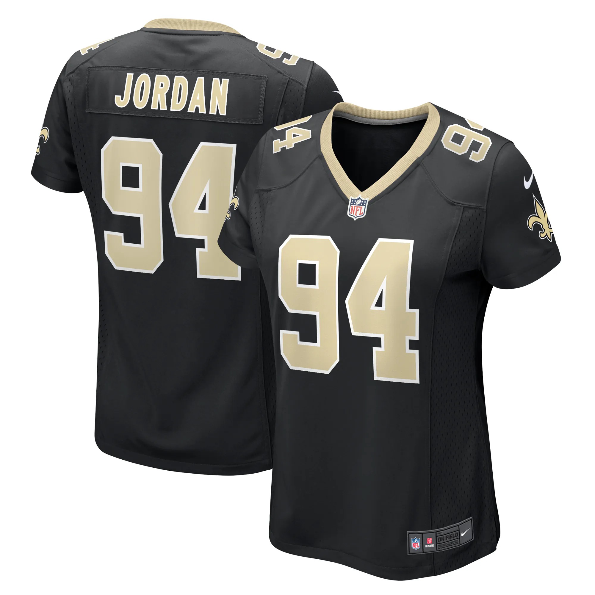 Hunk Wear - Cameron Jordan New Orleans Saints Nike Women's Team Game Jersey - Black