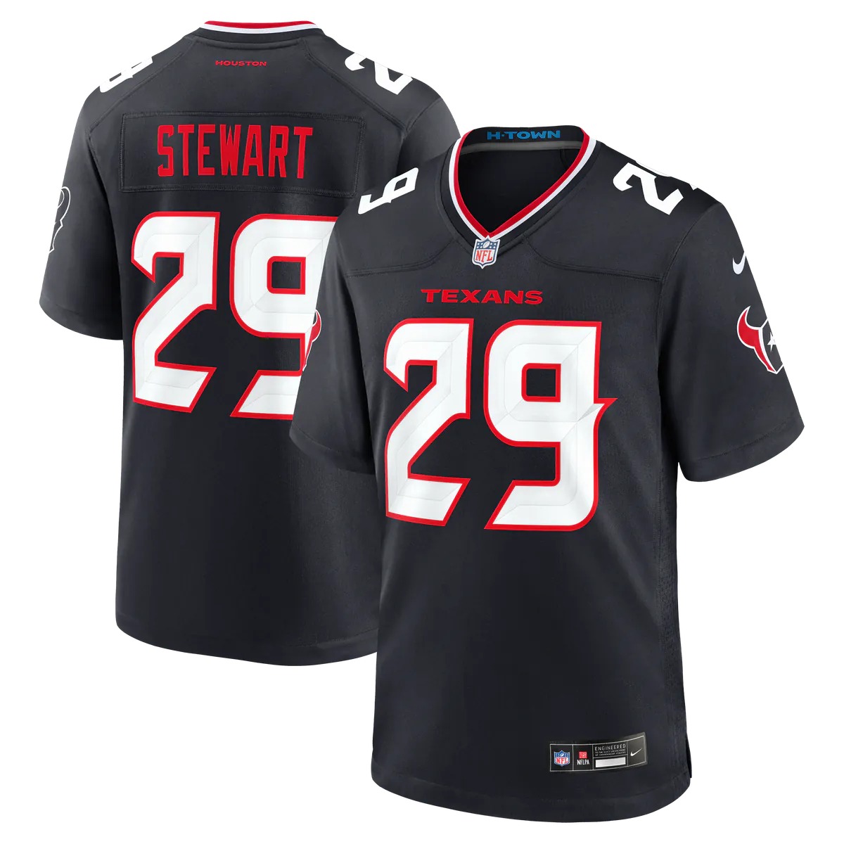 Hunk Wear - M.J. Stewart Houston Texans Nike Team Game Jersey - Navy