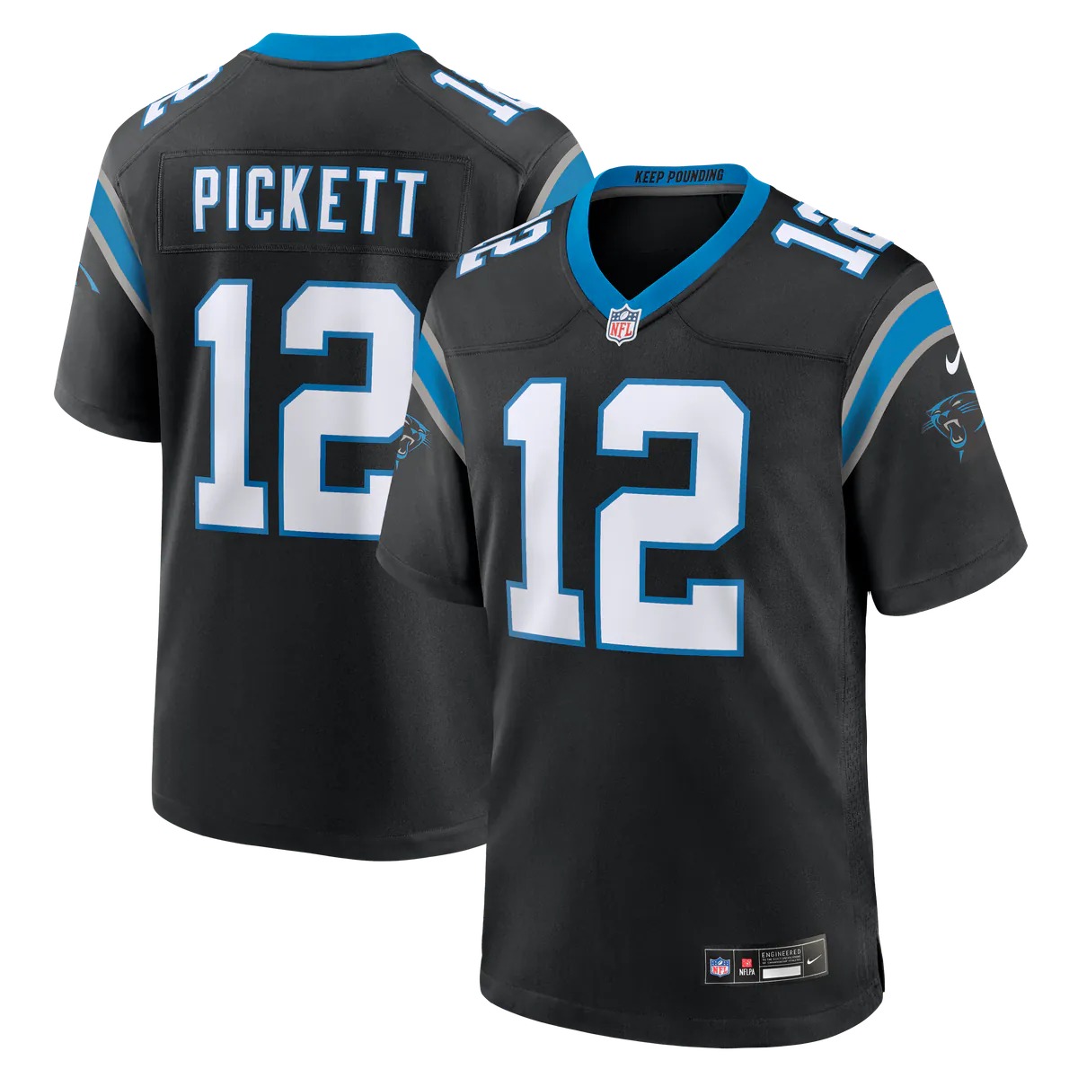 Hunk Wear - Kenny Pickett Carolina Panthers Nike Team Game Jersey - Black