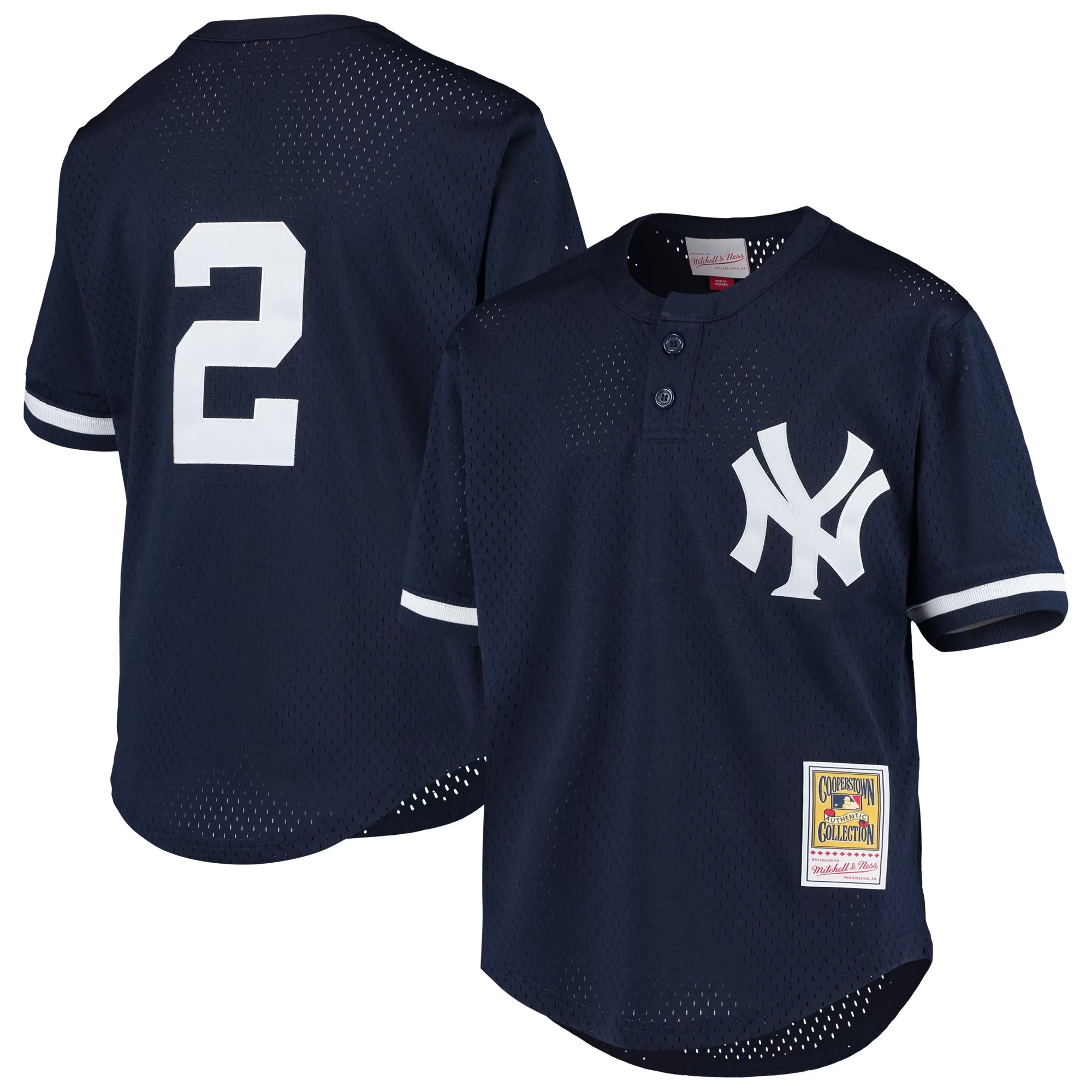 Hunk Wear - Derek Jeter New York Yankees Mitchell & Ness Youth Cooperstown Collection Mesh Batting Practice Jersey - Navy