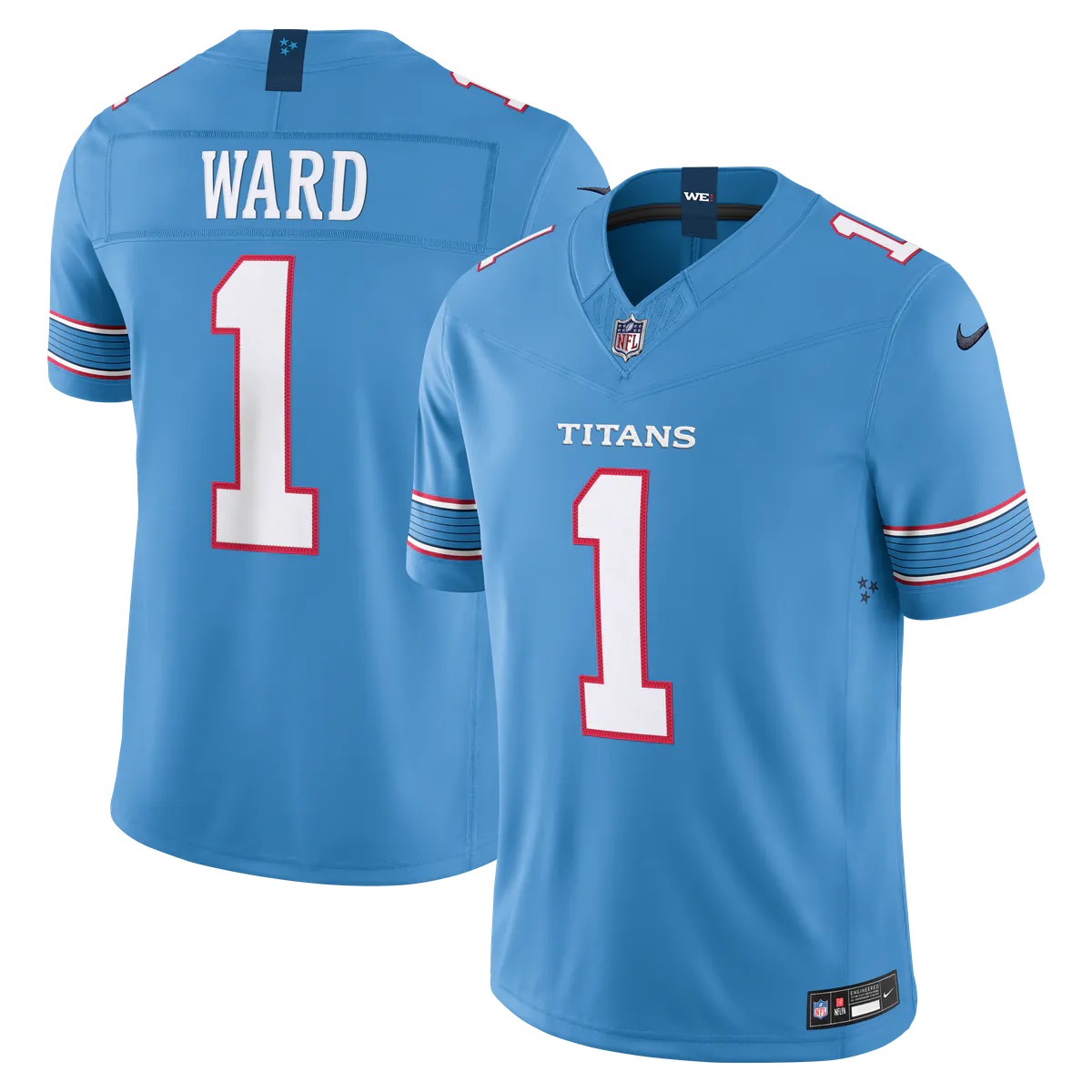 Hunk Wear - Cameron Ward Tennessee Titans Nike Team Vapor F.U.S.E. Stitched Limited Jersey - Light Blue