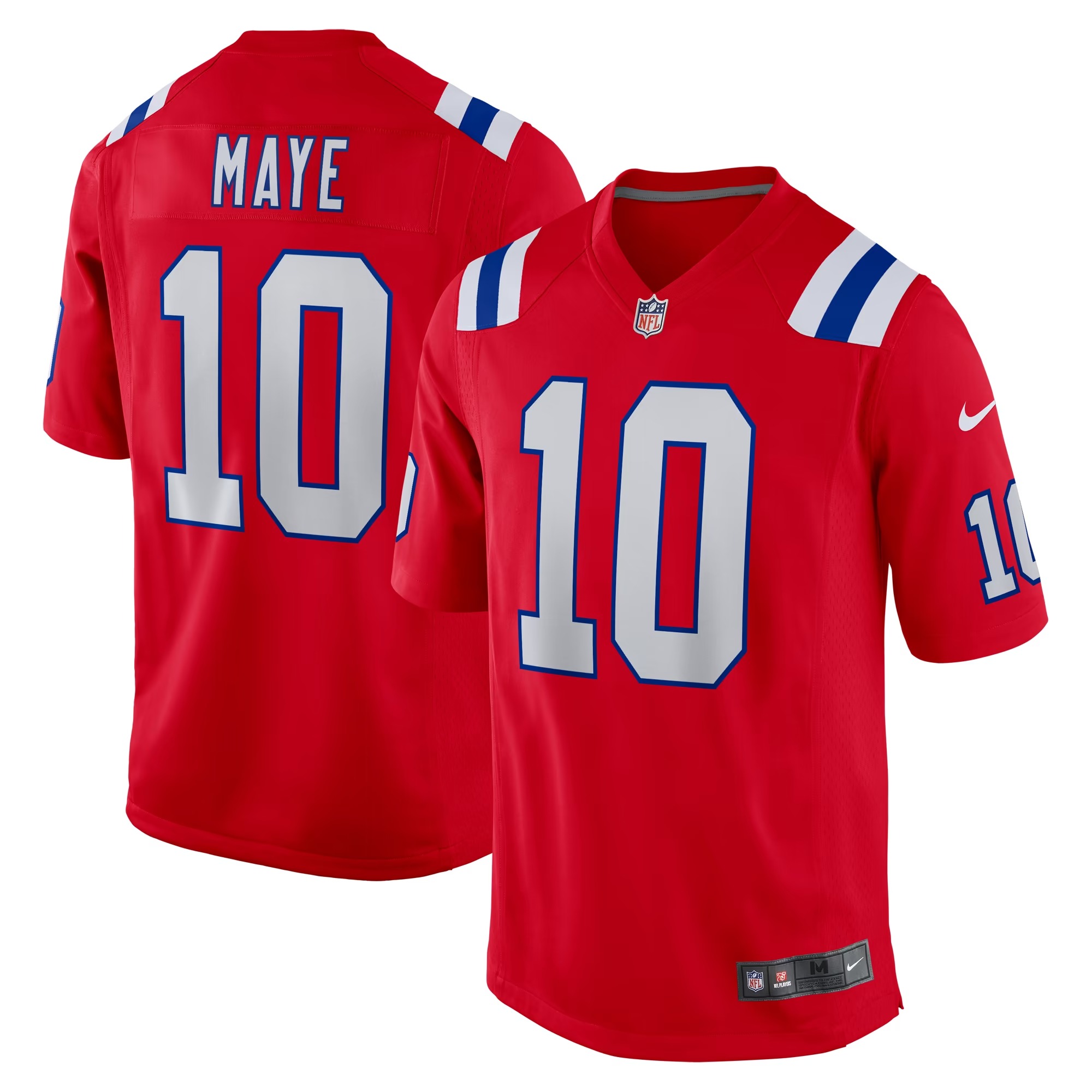 Hunk Wear - Drake Maye New England Patriots Nike Player Game Jersey - Red