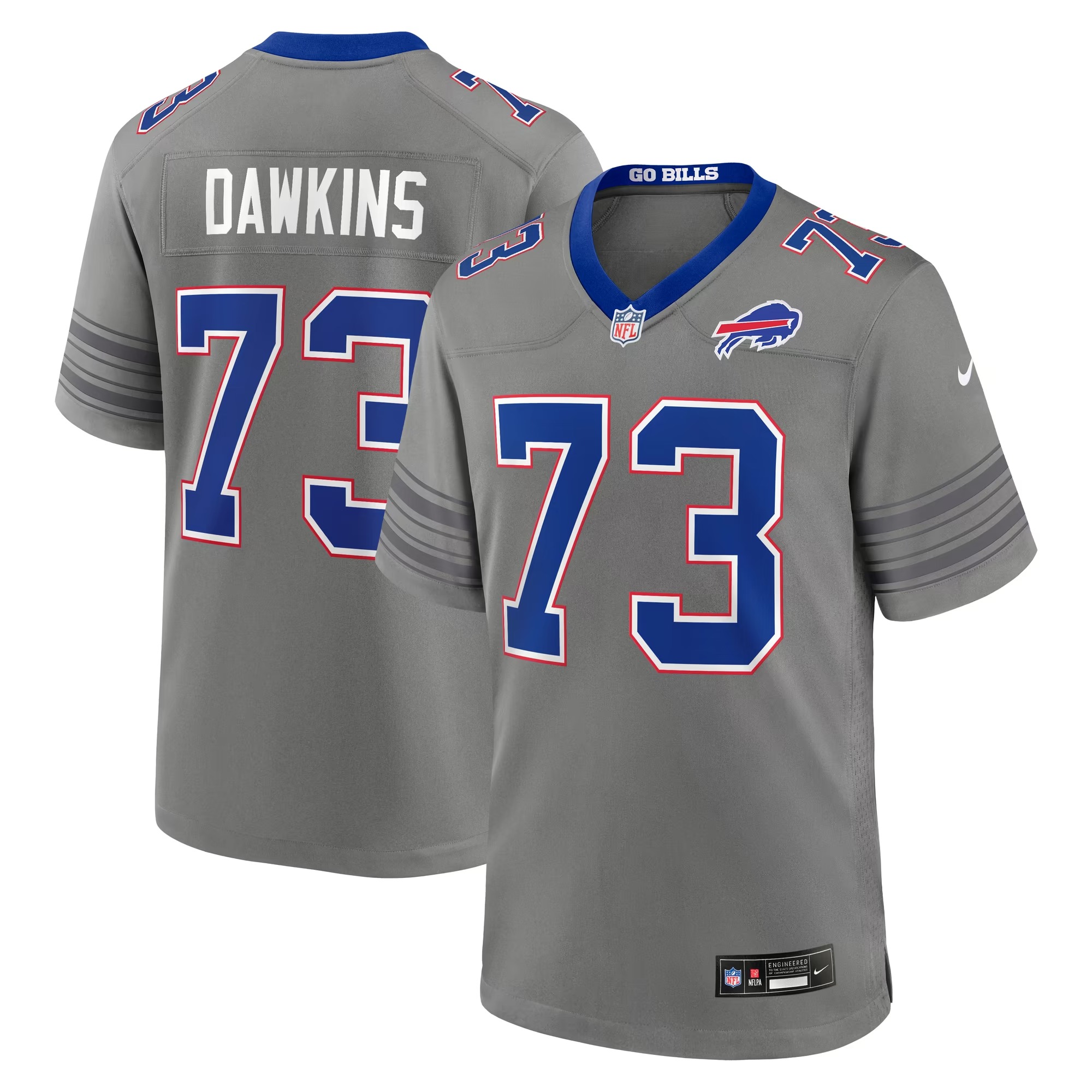 Hunk Wear - Dion Dawkins Buffalo Bills Nike Nickel City Game Jersey - Gray