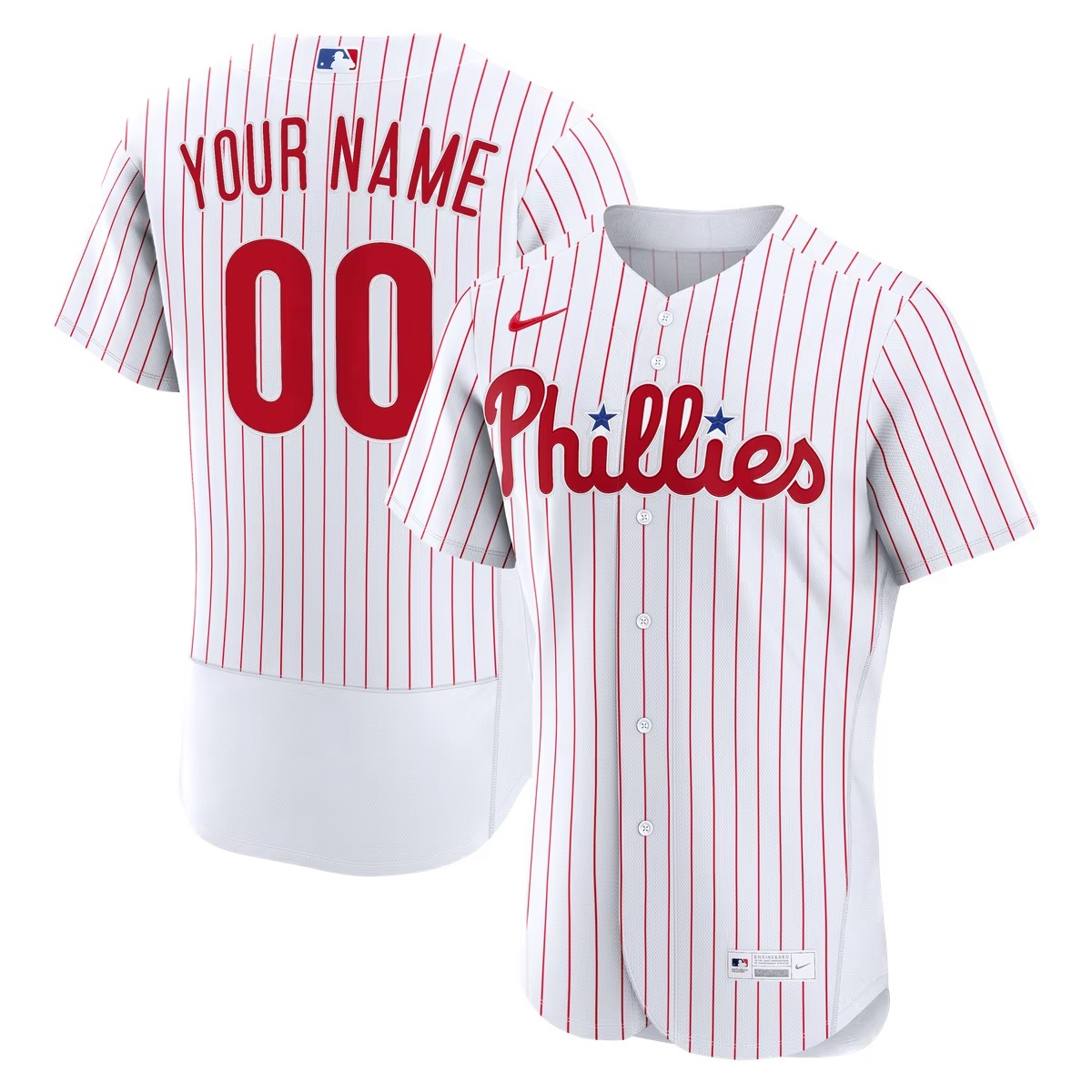 Hunk Wear - Philadelphia Phillies Nike Home Authentic Custom Jersey - White