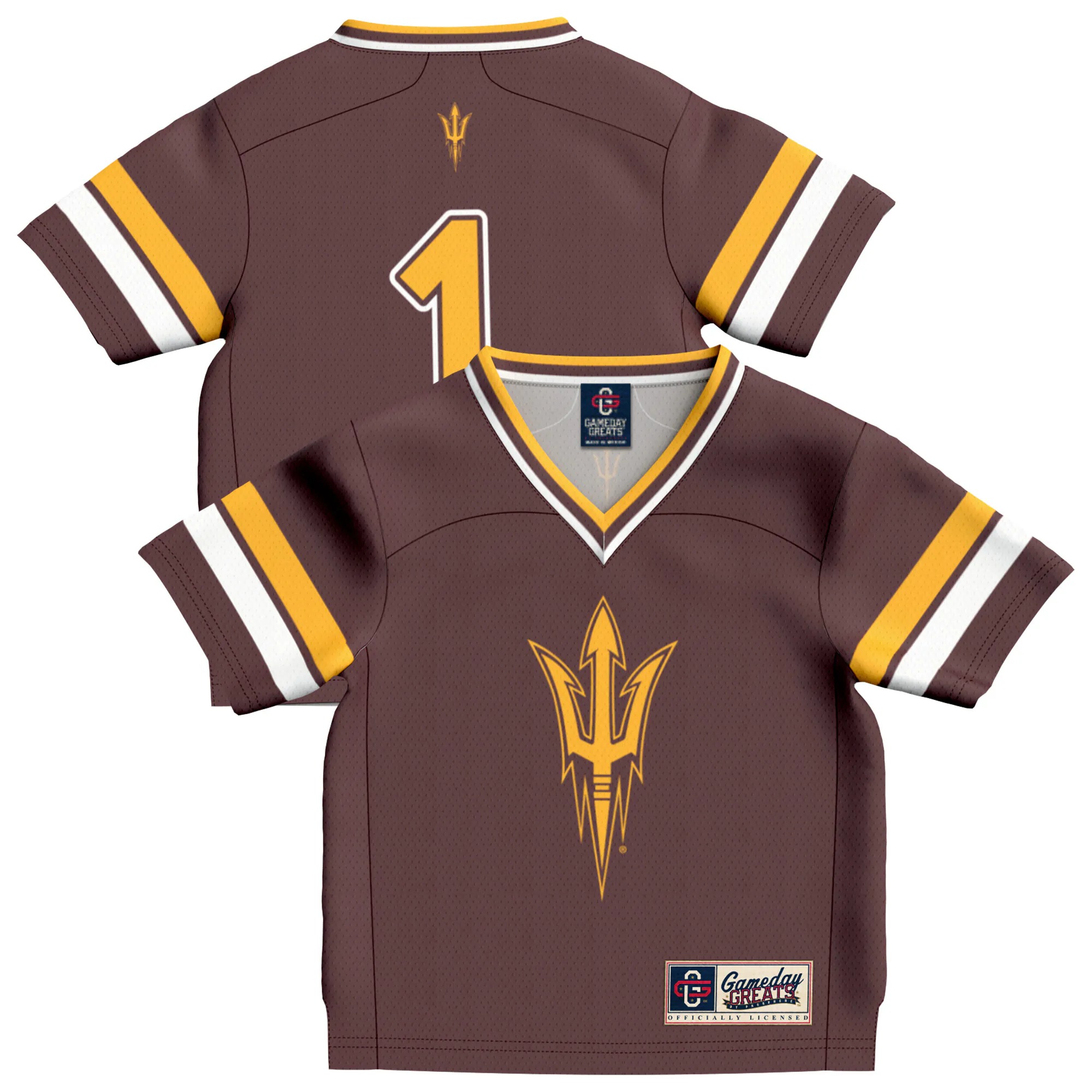 Hunk Wear - #1 Arizona State Sun Devils GameDay Greats Infant Lightweight Collegiate Football Fashion Jersey - Maroon