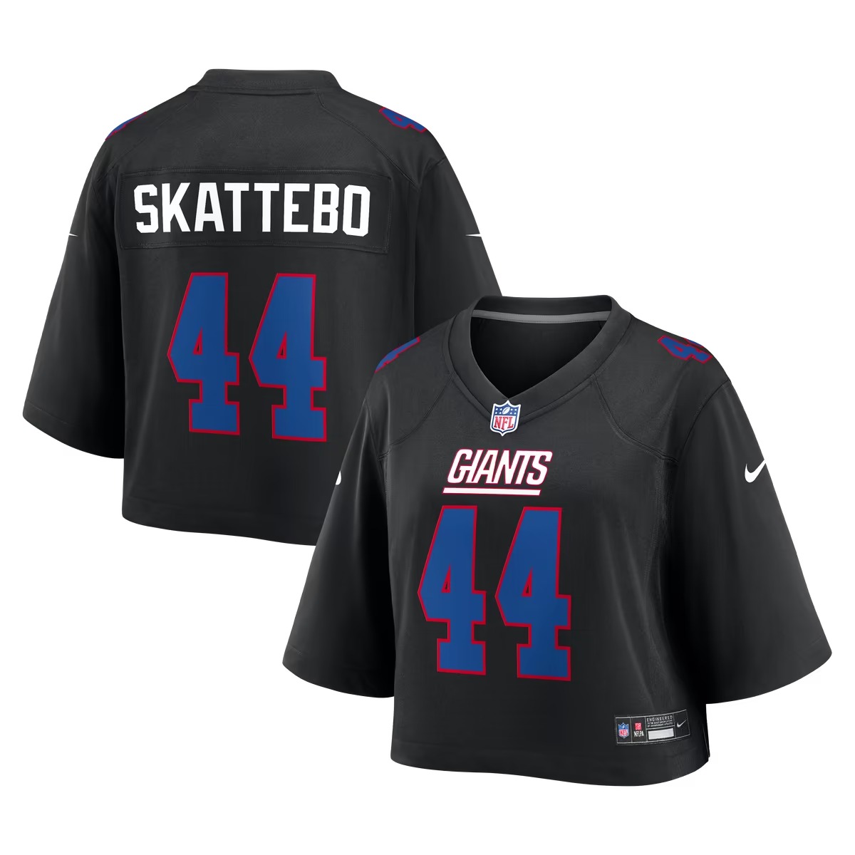 Hunk Wear - Cam Skattebo New York Giants Nike Women's Cropped Fashion Game Jersey - Black