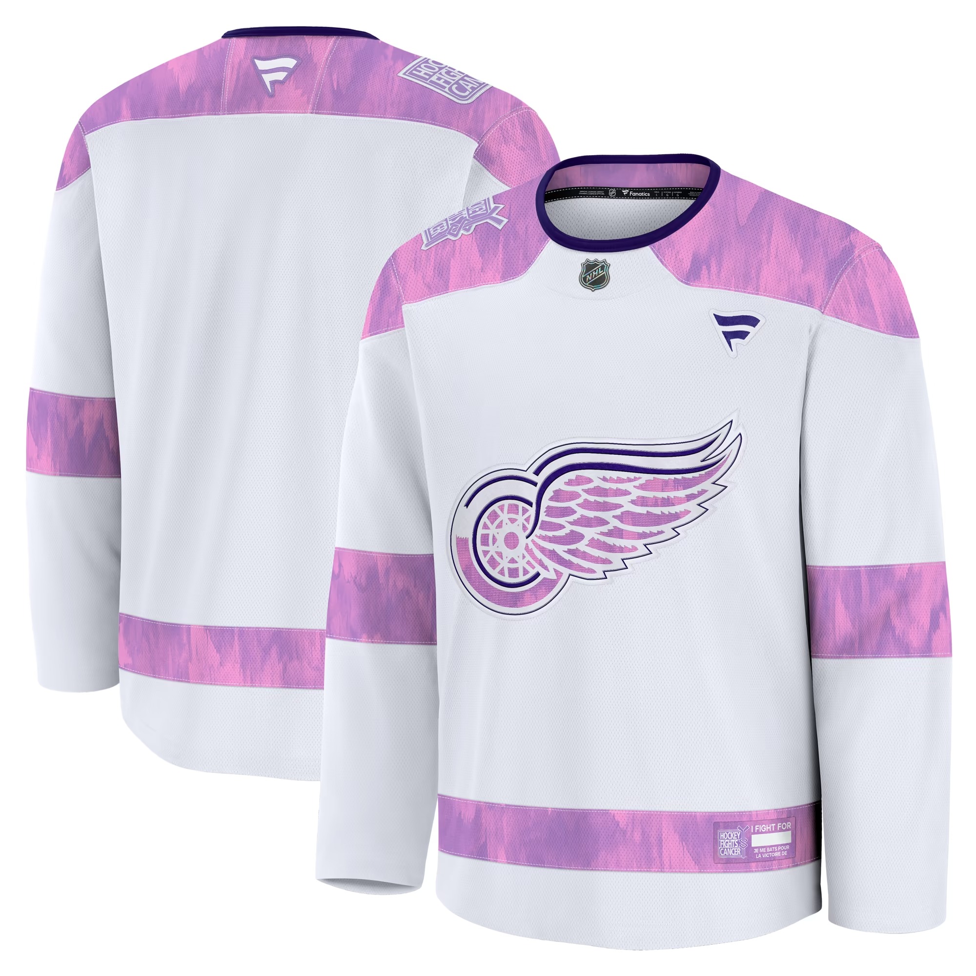 Hunk Wear - Detroit Red Wings Fanatics 2024 Hockey Fights Cancer Practice Jersey - White