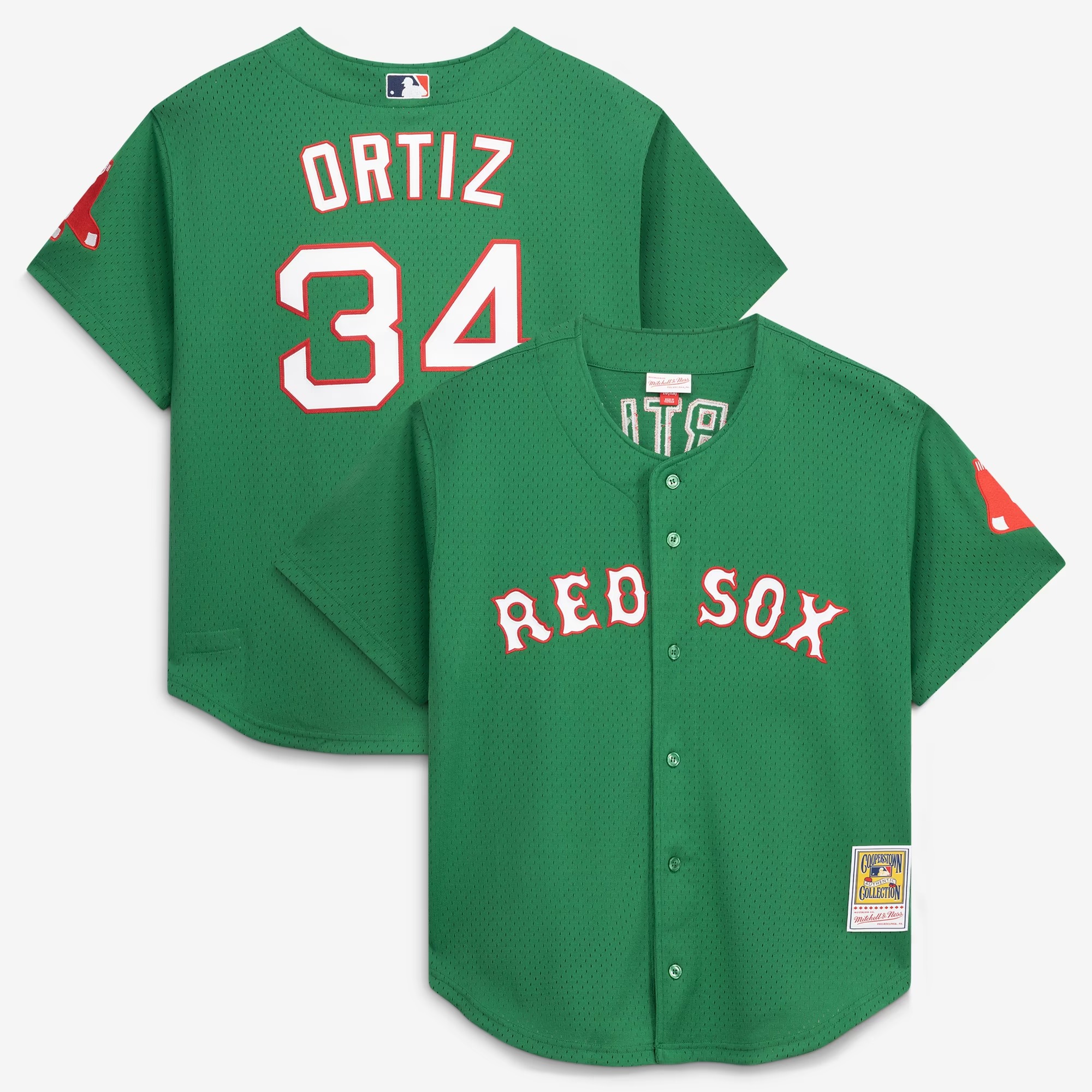 Hunk Wear - David Ortiz Boston Red Sox Mitchell & Ness Cooperstown Collection Mesh Batting Practice Jersey - Kelly Green