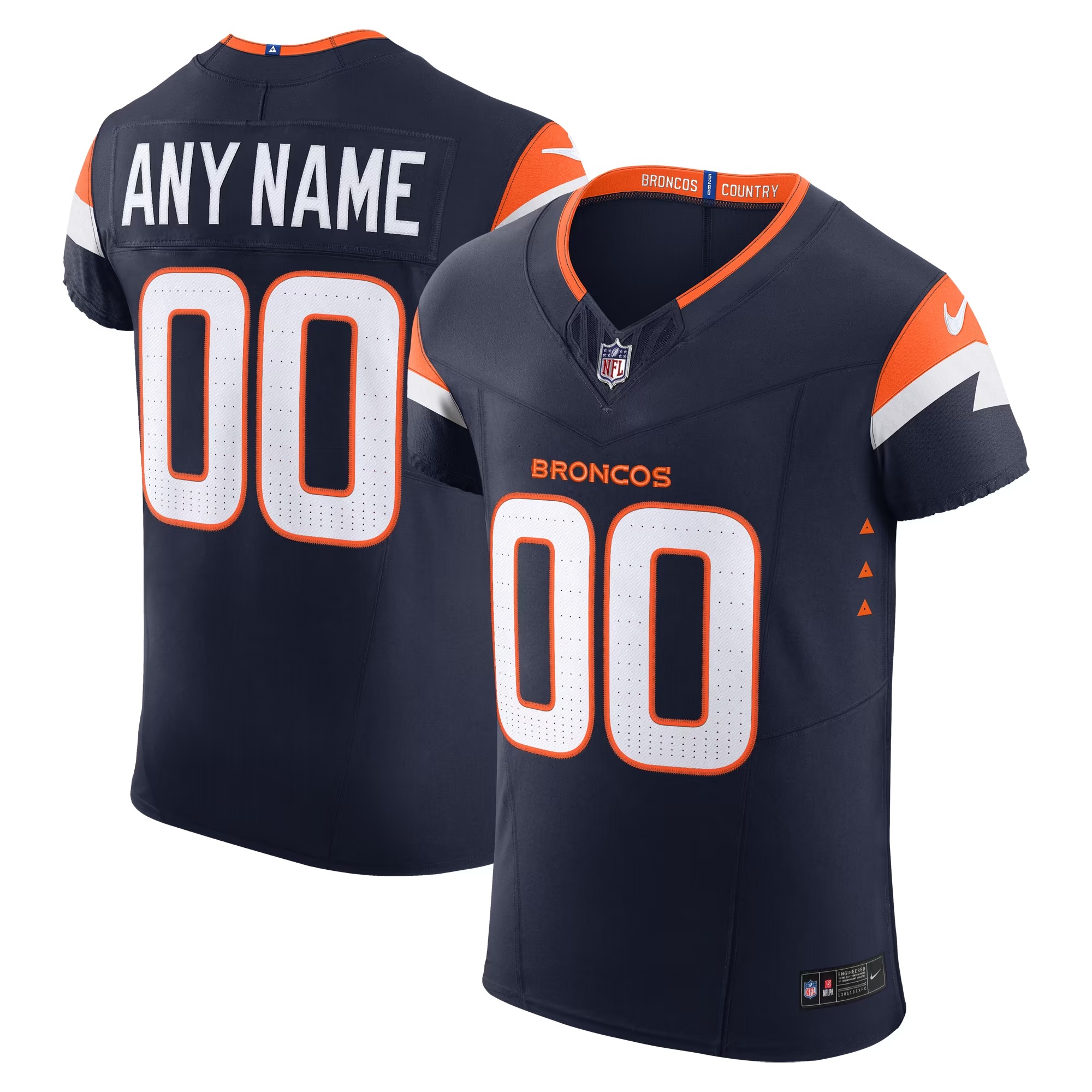 Hunk Wear - Denver Broncos Nike Alternate Vapor F.U.S.E. Elite Custom Jersey - Navy