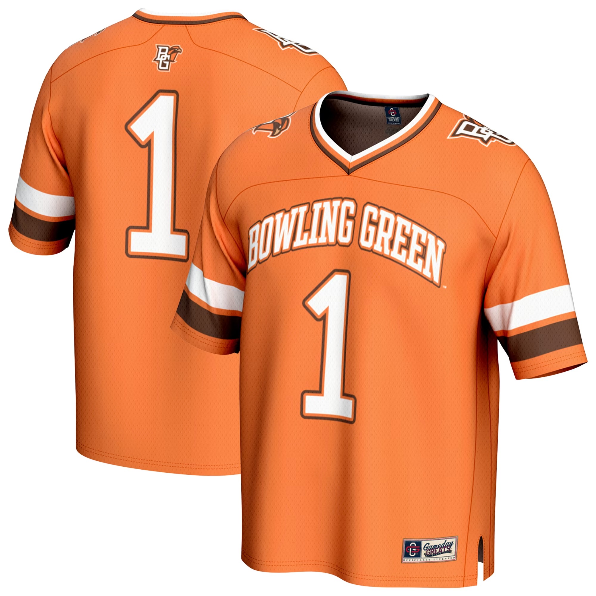 Hunk Wear - #1 Bowling Green St. Falcons GameDay Greats Unisex Lightweight Collegiate Football Fashion Jersey - Orange