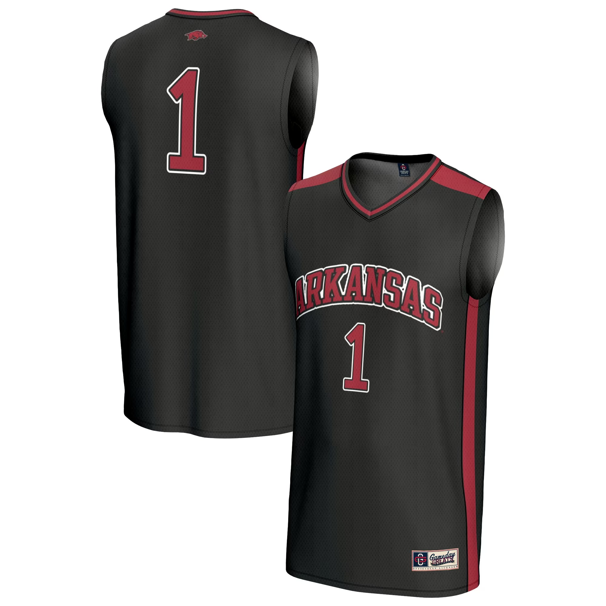 Hunk Wear - #1 Arkansas Razorbacks GameDay Greats Youth Lightweight Basketball Fashion Jersey - Black