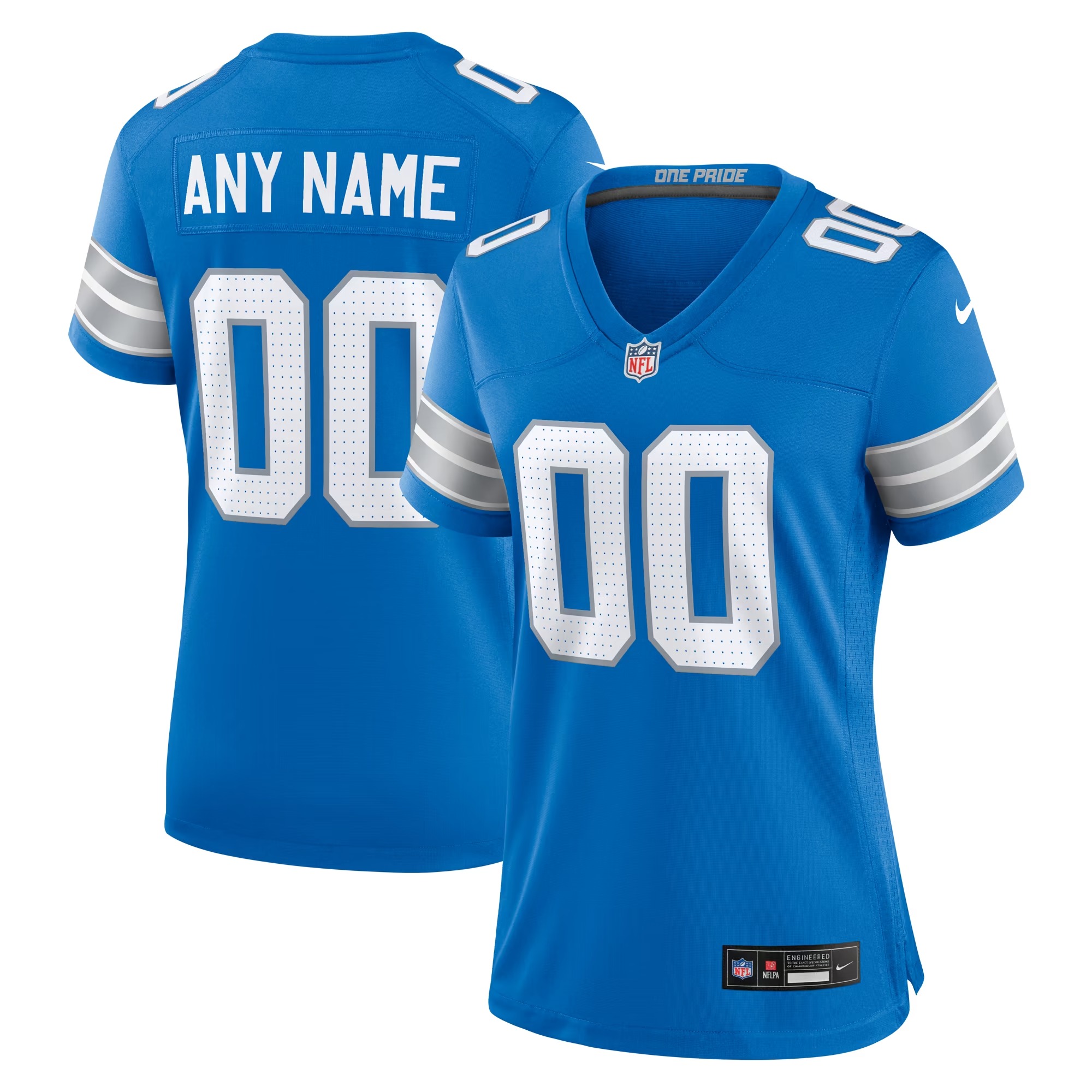 Hunk Wear - Detroit Lions Nike Women's Custom Game Jersey - Blue