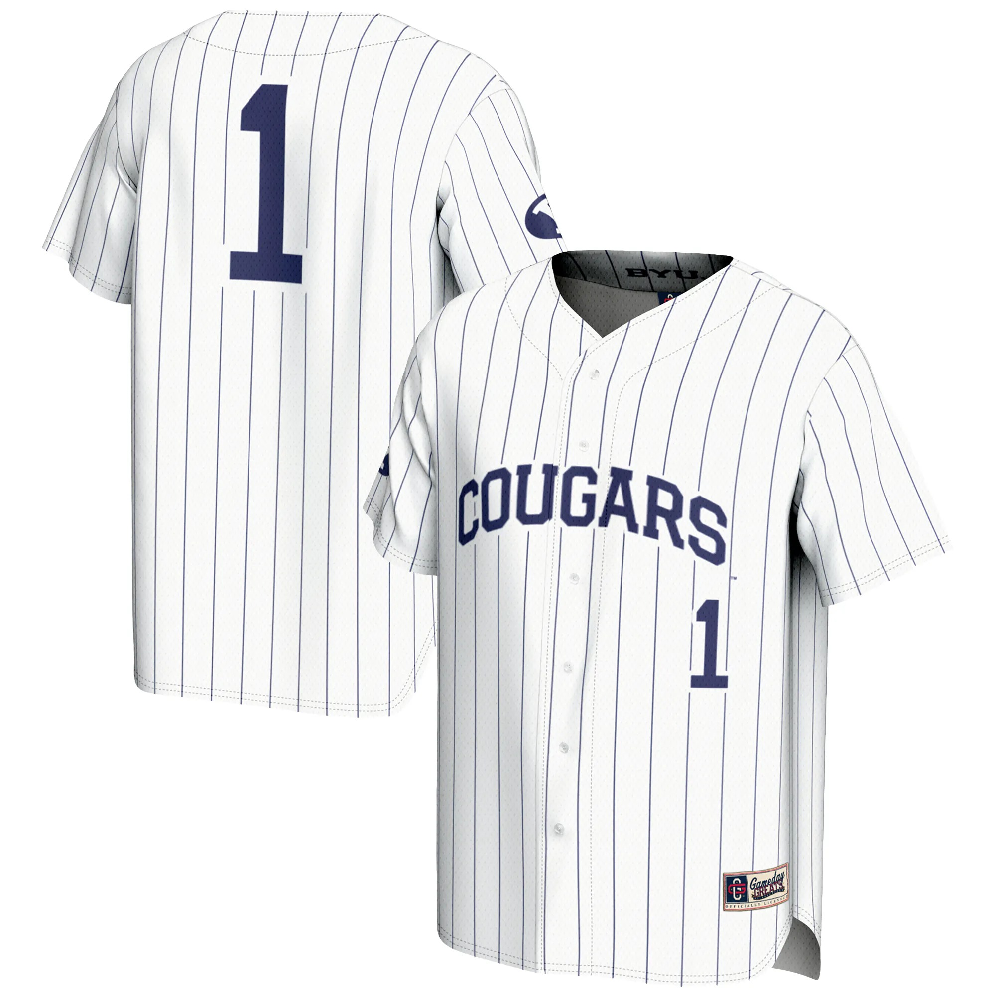 Hunk Wear - #1 BYU Cougars GameDay Greats Youth Lightweight Baseball Jersey - White