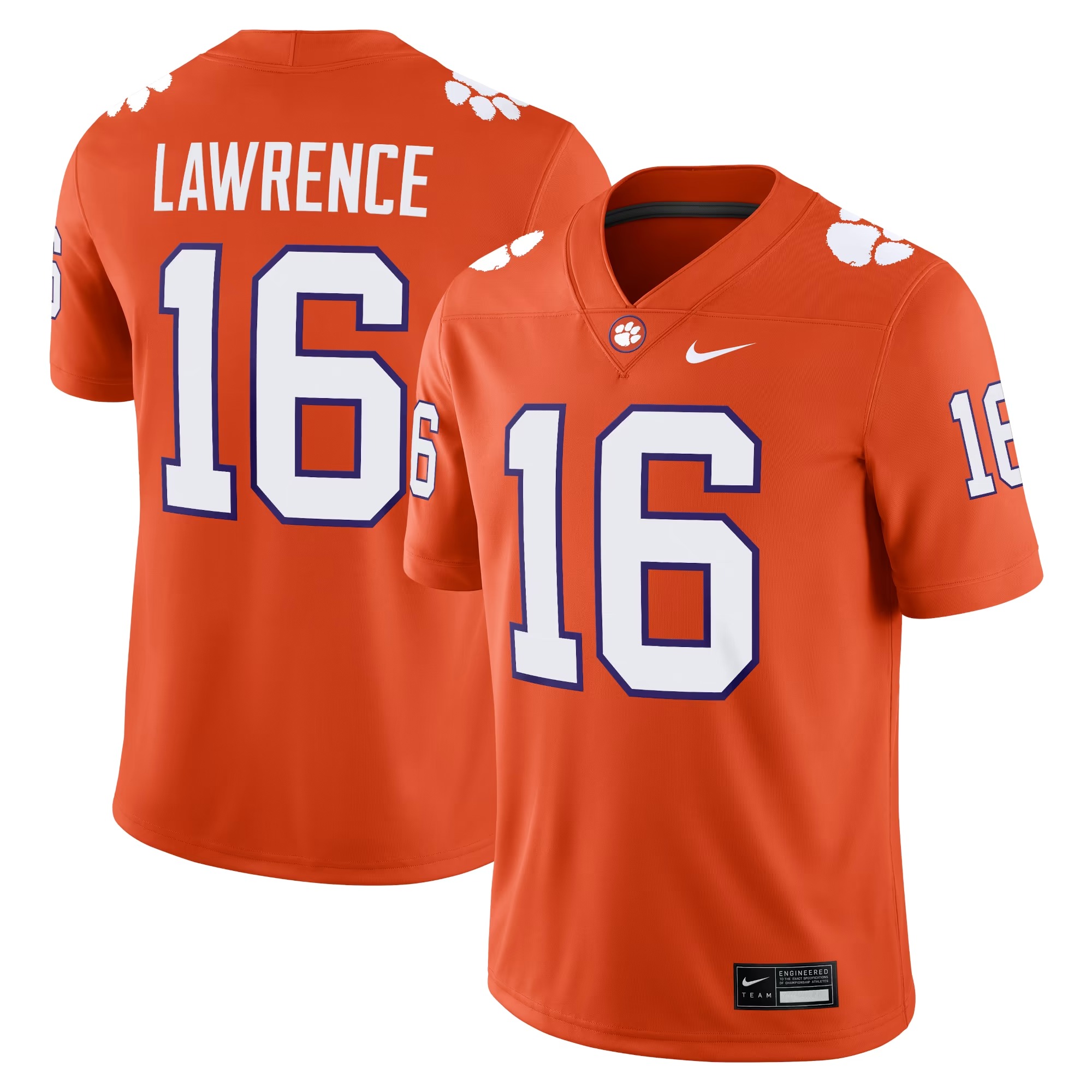 Hunk Wear - Trevor Lawrence Clemson Tigers Nike Alumni Game Jersey - Orange