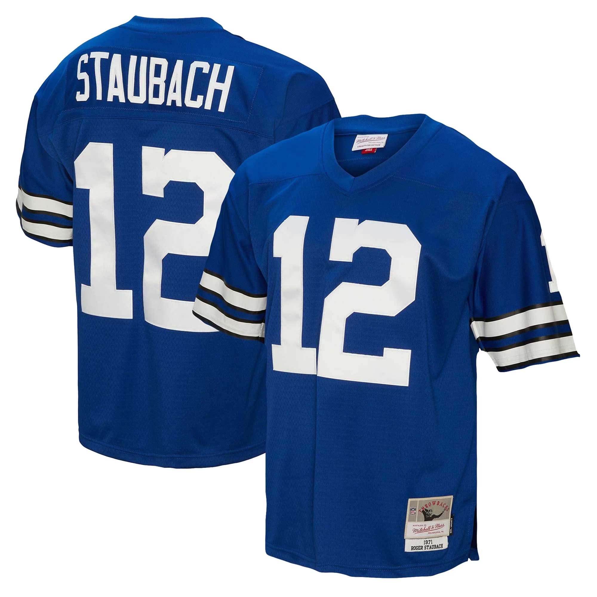 Hunk Wear - Roger Staubach Dallas Cowboys Mitchell & Ness Big & Tall 1971 Legacy Retired Player Jersey - Navy