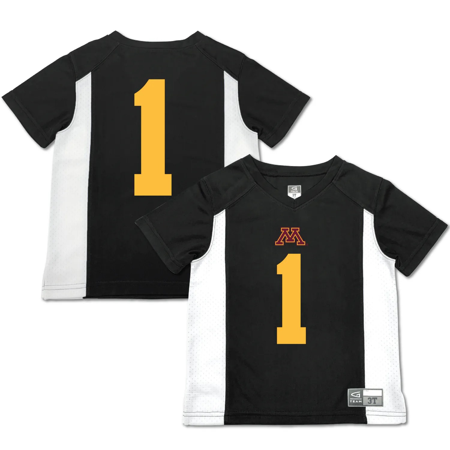 Hunk Wear - #1 Minnesota Golden Gophers Garb Toddler Football Jersey - Black