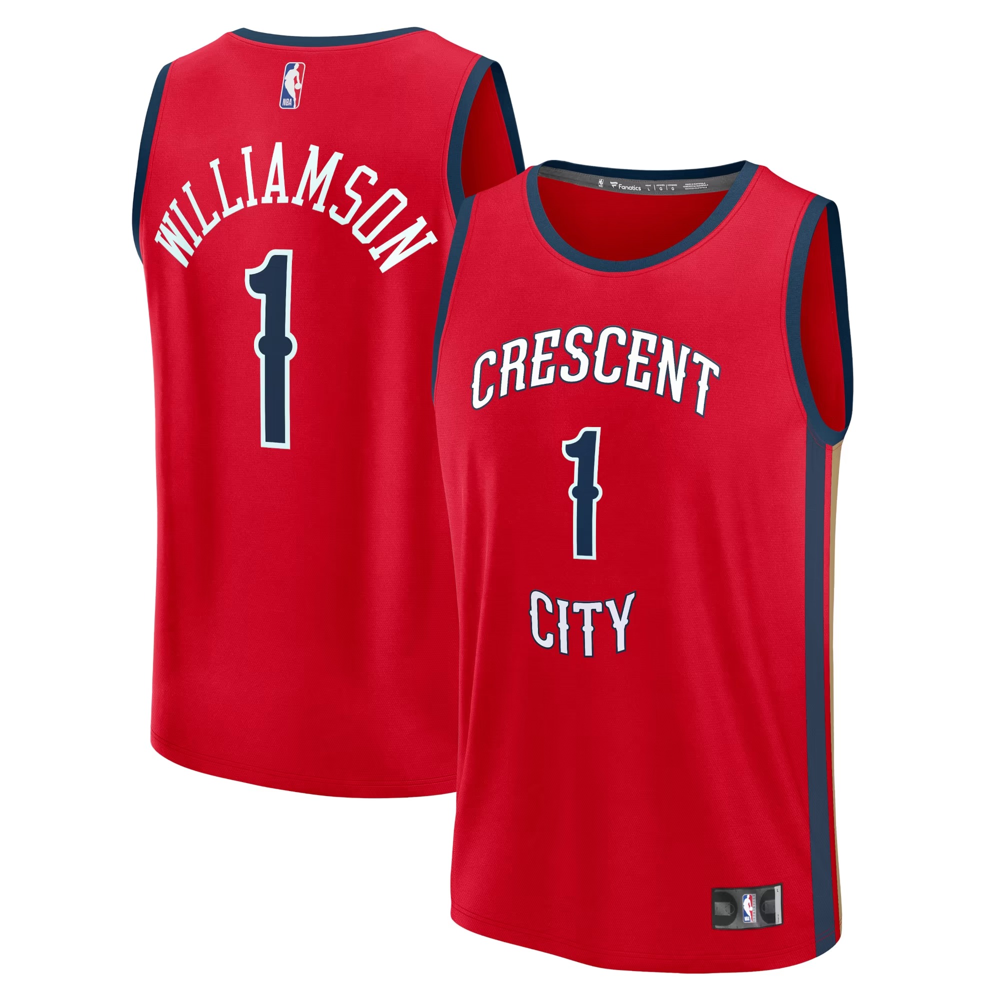 Hunk Wear - Zion Williamson New Orleans Pelicans Fanatics Fast Break Replica Jersey - Statement Edition - Red