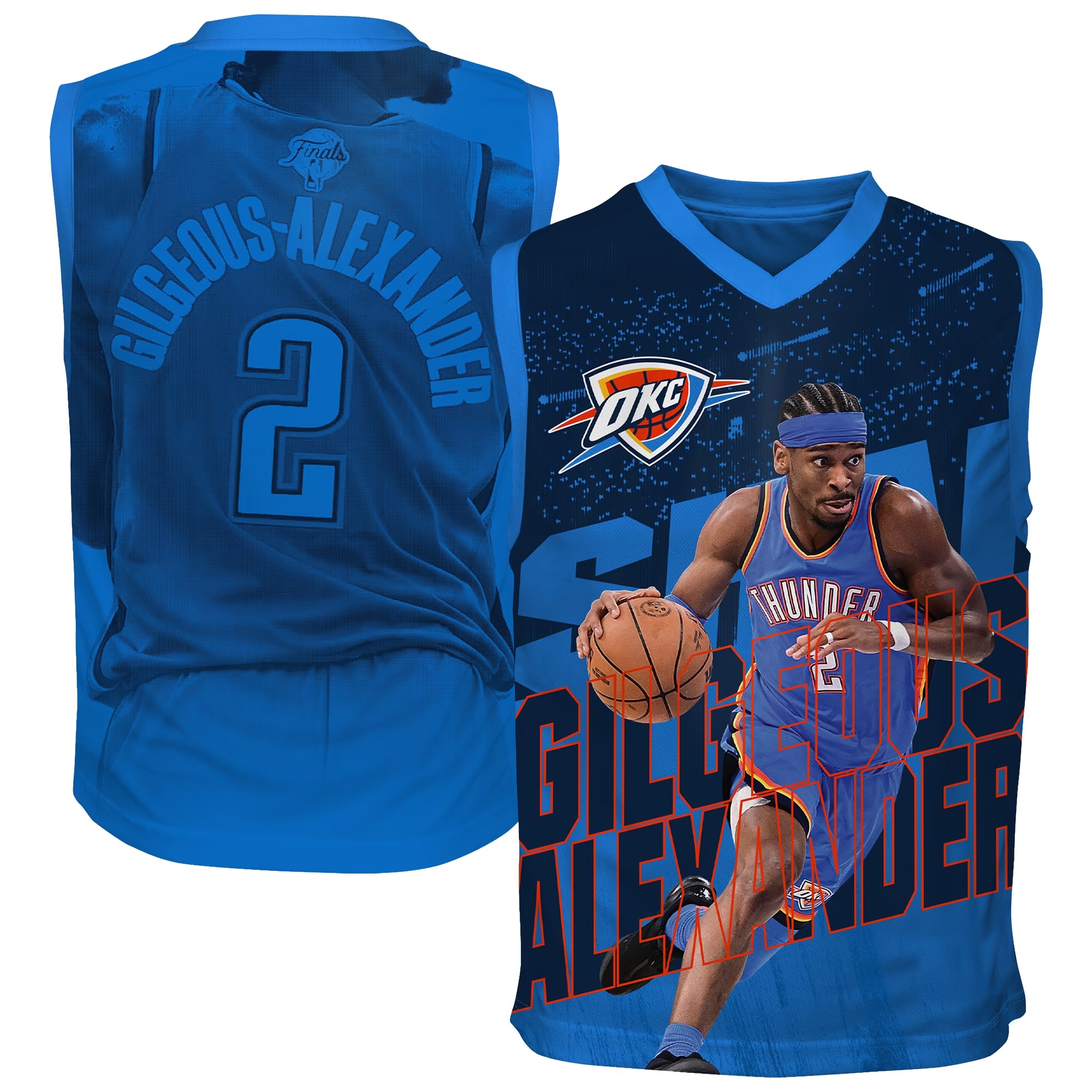 Hunk Wear - Shai Gilgeous-Alexander Oklahoma City Thunder Outerstuff Youth Icon Play Jersey - Blue