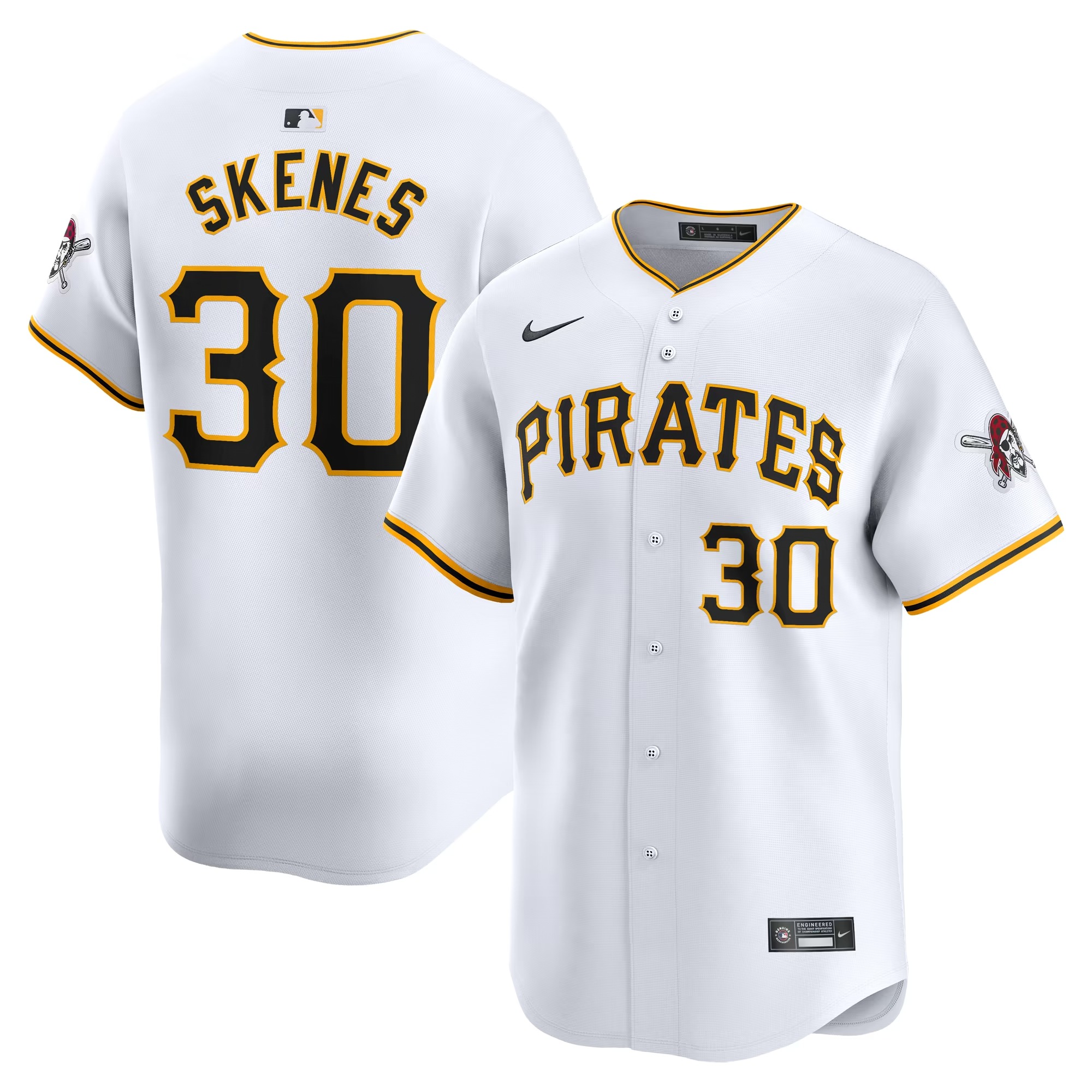 Hunk Wear - Paul Skenes Pittsburgh Pirates Nike Home Limited Player Jersey - White