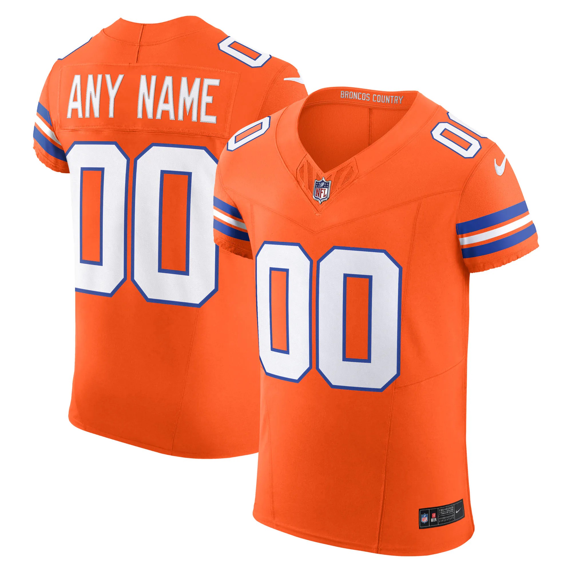 Hunk Wear - Denver Broncos Nike Alternate 2 Mile High Collection 1977 Throwback Vapor F.U.S.E. Elite Custom Jersey - Orange
