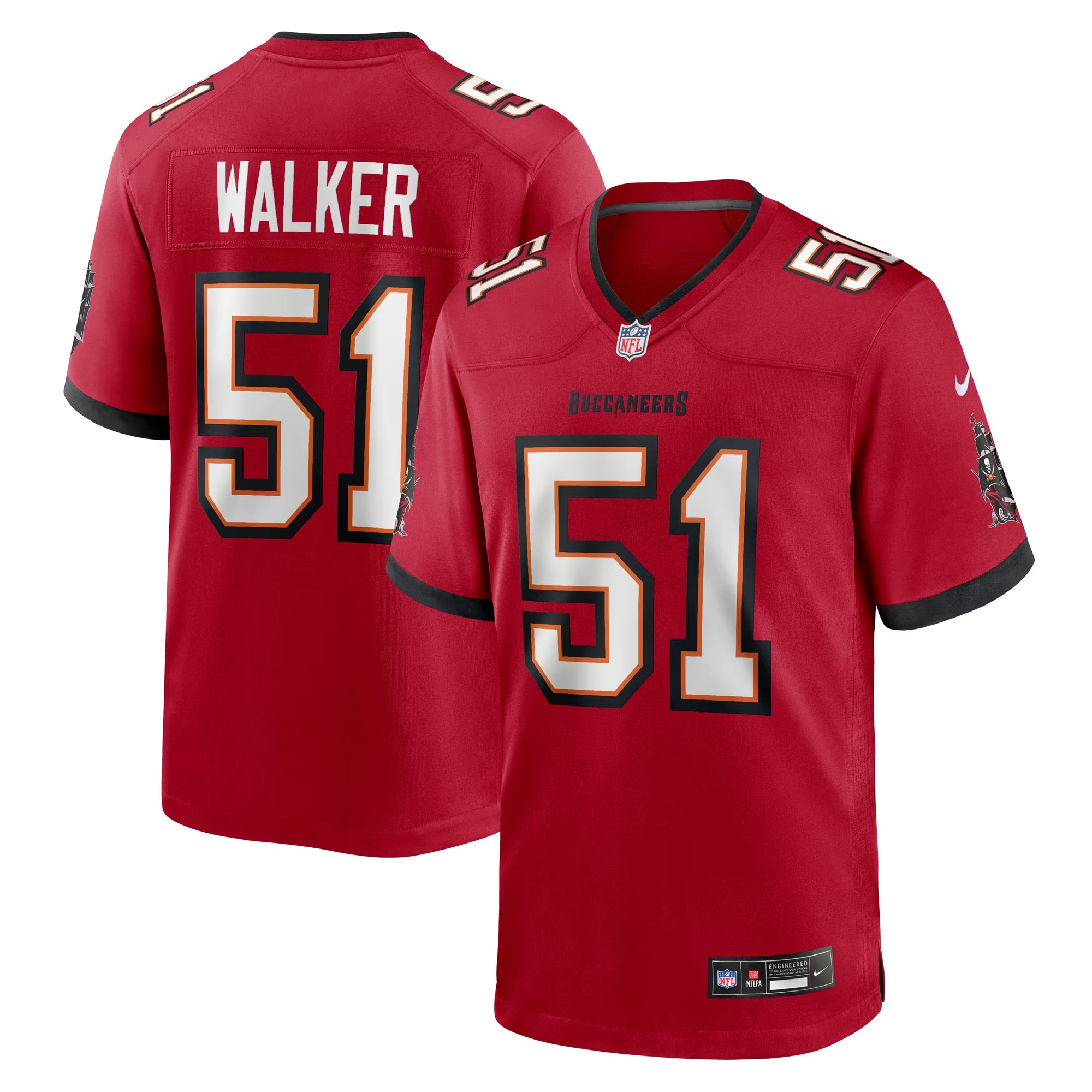Hunk Wear - David Walker Tampa Bay Buccaneers Nike Team Game Jersey - Red